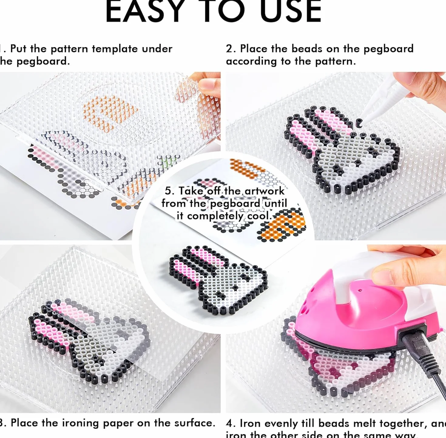 Vytung set de perles à repasser 13000 pièces avec boîte de rangement 220 modèles DIY