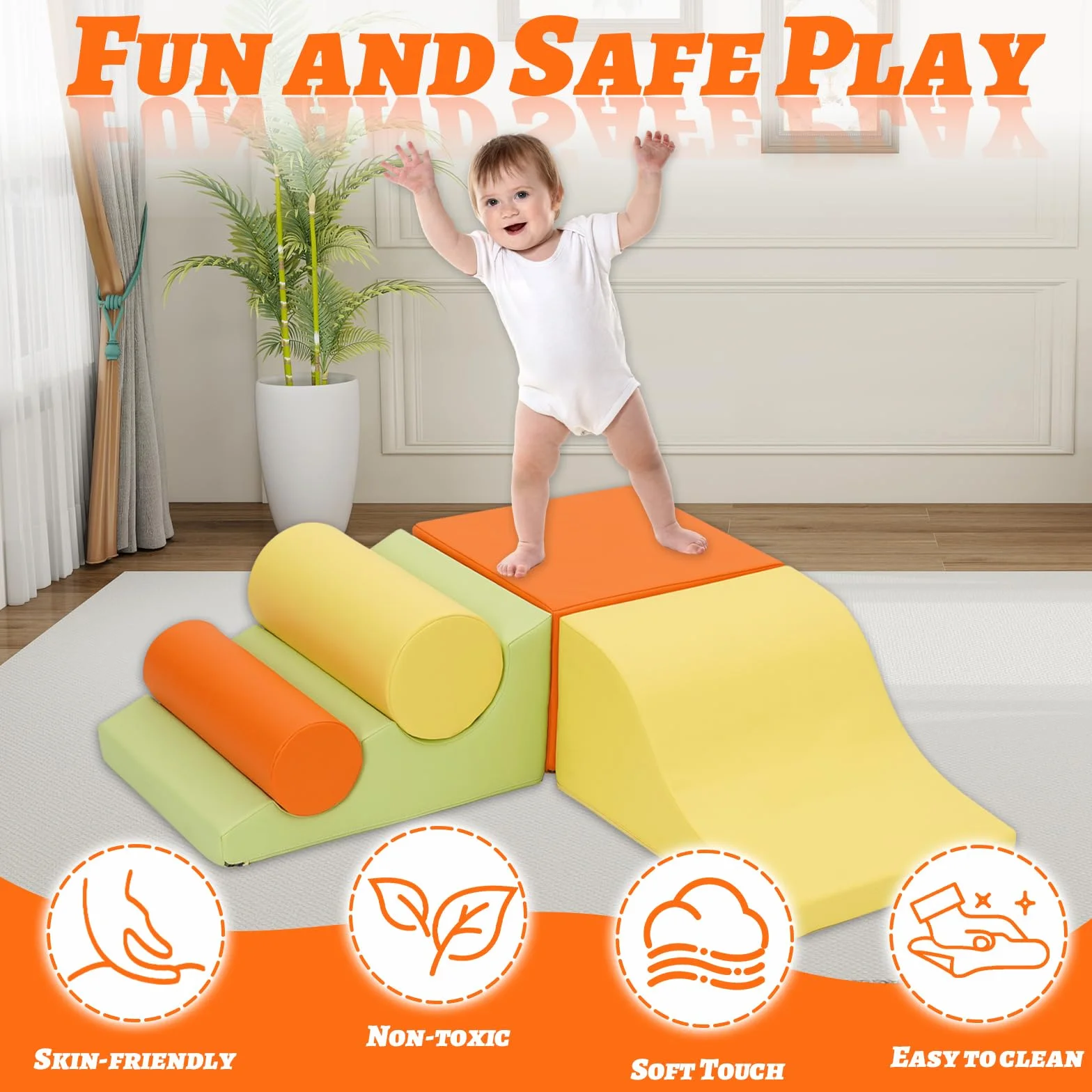 Tapis d'escalade enfant éponge blocs construction mousse jouets Montessori Soft Play cube motricité 1 an