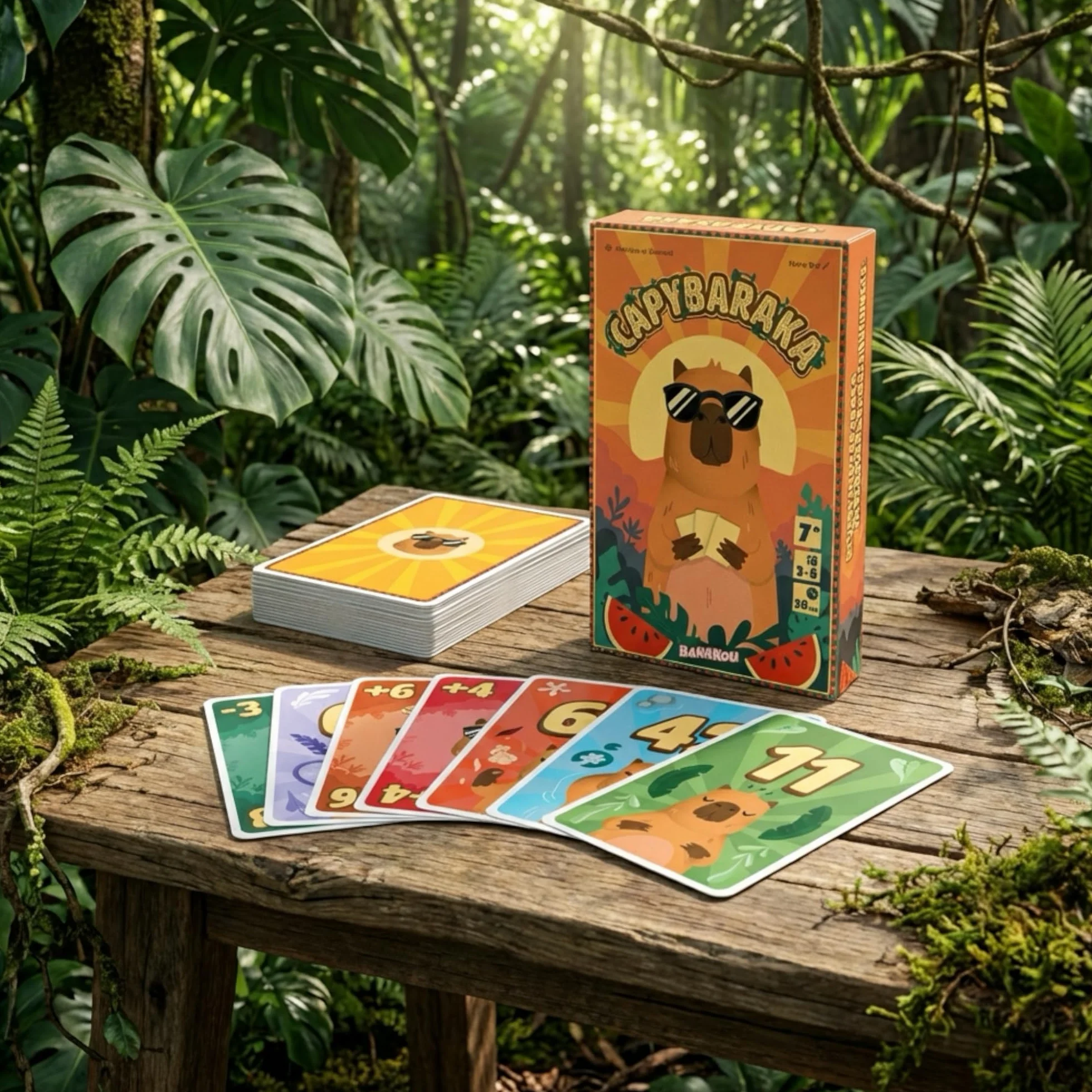 Capybaraka - Jeu de Cartes Familial et Tactique - Choix Simultané, Pastèques & Fiesta - 2 à 6 Joueurs - Dès 7 Ans - 20 Min