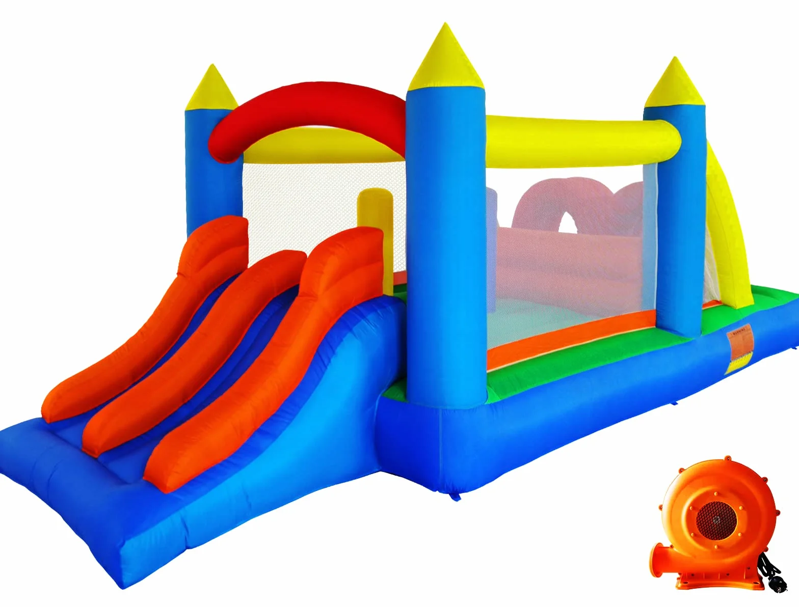 Ballsea Grand Château Gonflable avec Souffleur 488x240x190 cm Enfant Exterieur Interieur
