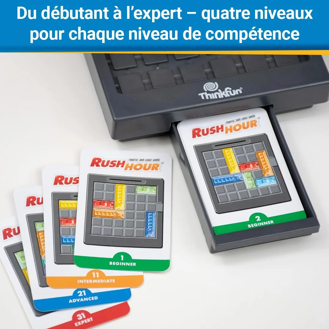 Ravensburger ThinkFun Rush Hour, Jeu de logique d’embouteillage dès 8 Ans, Casse-tête Solo avec 40 défis
