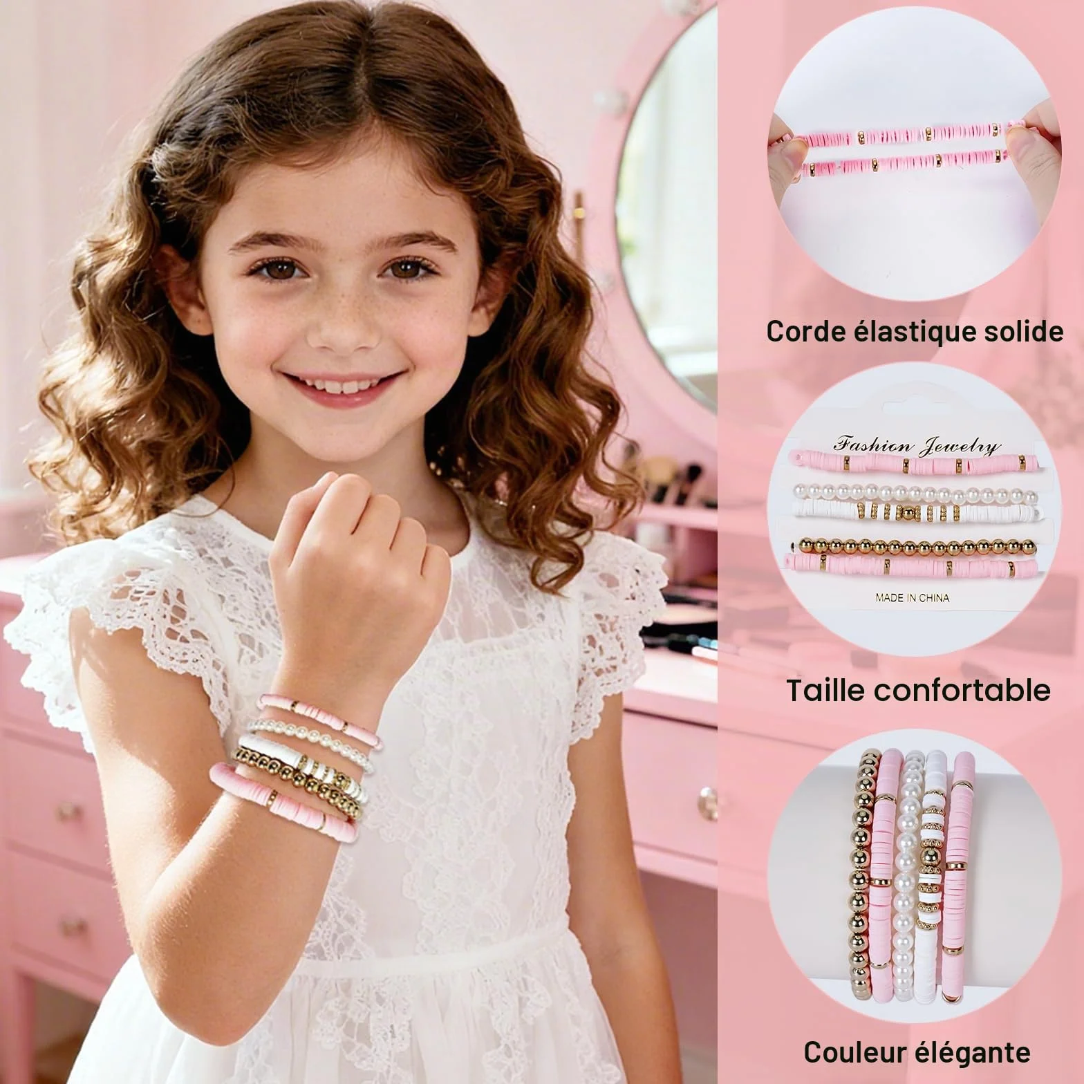 Cadeaux pour Filles Adolescentes 9-16 Ans, Trousse de Maquillage avec Verre Pinceau Bandeau Bracelet