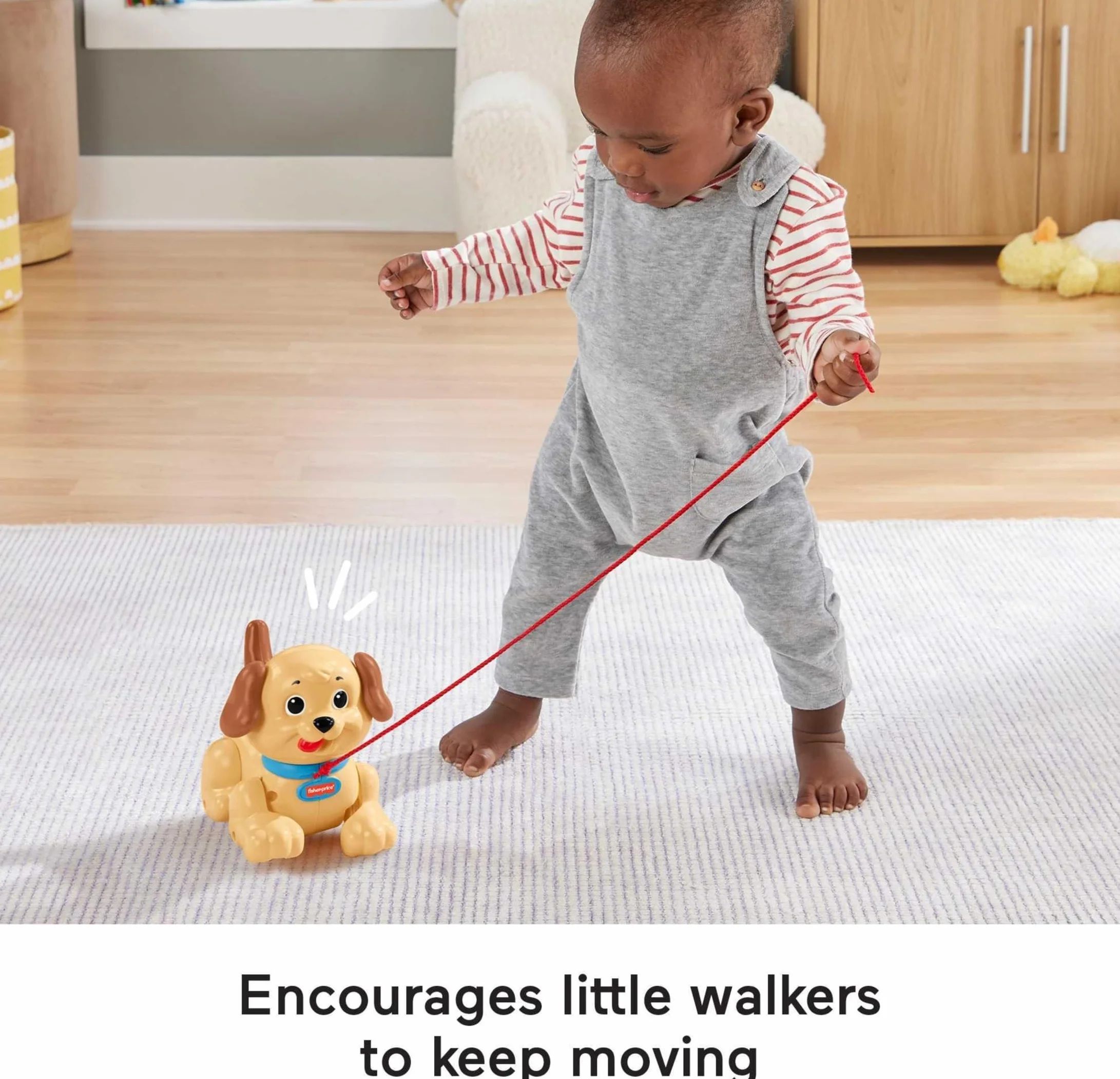Fisher-Price Petit Snoopy Jouet Chien à Tirer bébé pour Encourager l'enfant à Marcher 12 Mois et Plus