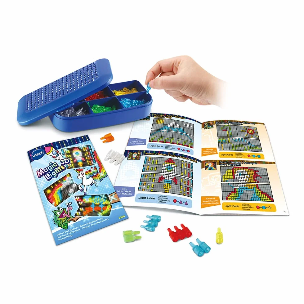 VTech Magic Lights 3D Atelier Créatif Enfant Tableaux Lumineux 2D 3D Jeu Éducatif Cadeau 5 Ans