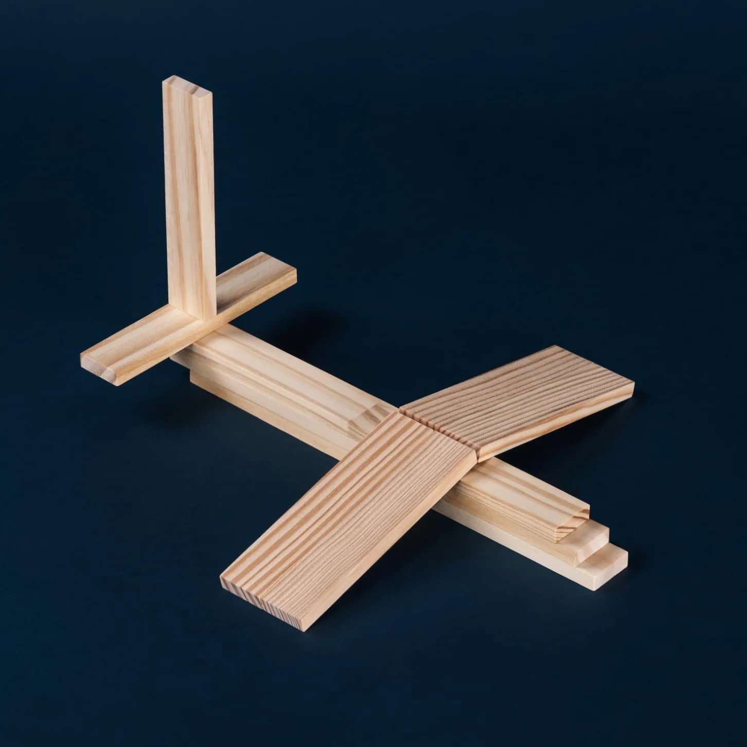 Jeux de Construction en Bois 220 Planchettes Pin Non Traité Cubes à Empiler Enfant