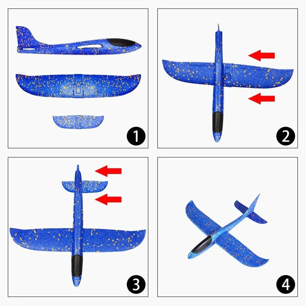 Lot de 4 avions polystyrène pour enfants