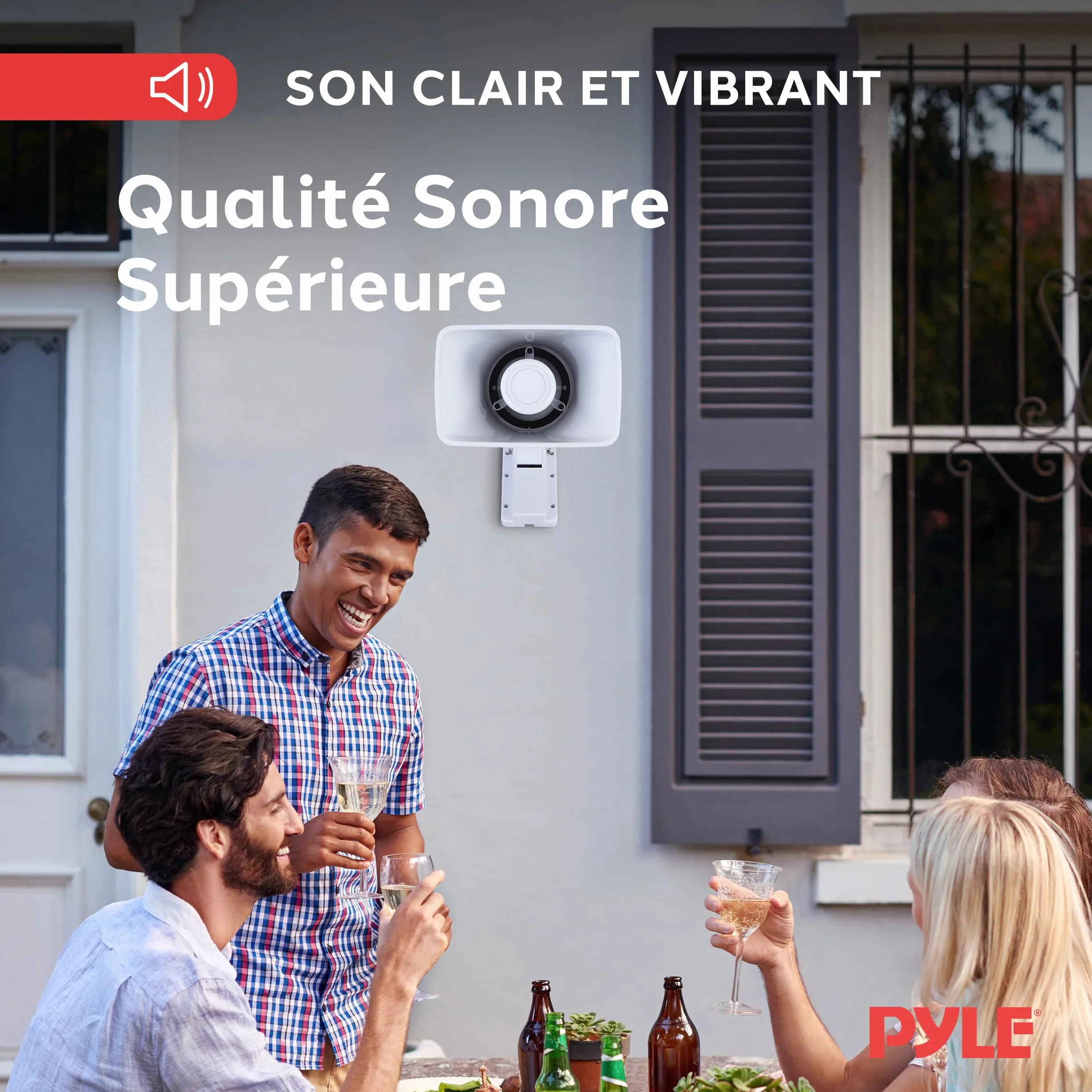 Pyle Haut-Parleur PA 6" 8 Ohms 50 Watts Intérieur/Extérieur Blanc avec Support de Montage