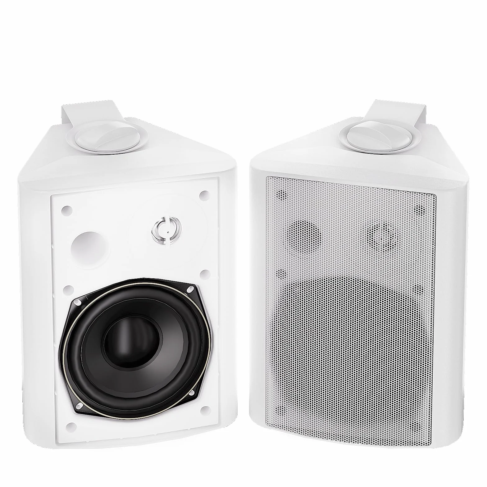 Herdio Haut-parleurs Bluetooth extérieurs 5,25 Pouces 300 W Enceintes d'extérieur étanche Mural Blanc