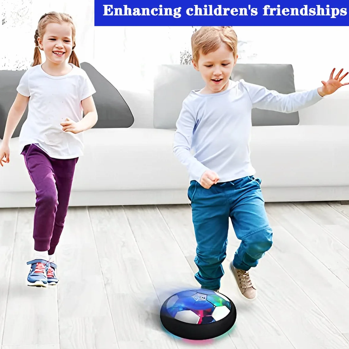 LiRiQi Air Power Football, Hover Soccer Ball Rechargeable avec LED - Cadeau Enfant 3-10 Ans