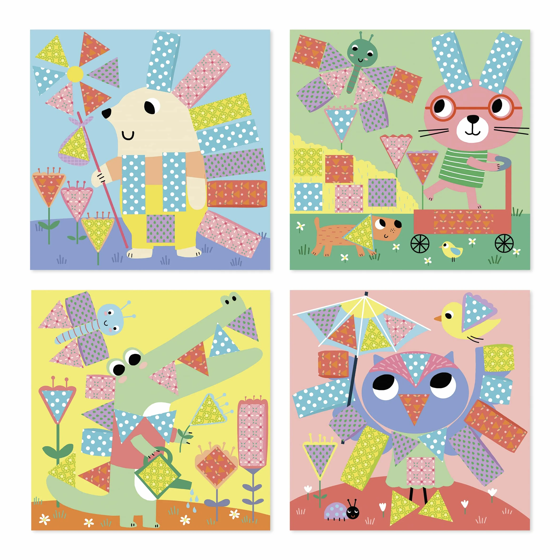Janod Kit Découpage et Collage 4 Tableaux Dès 4 Ans