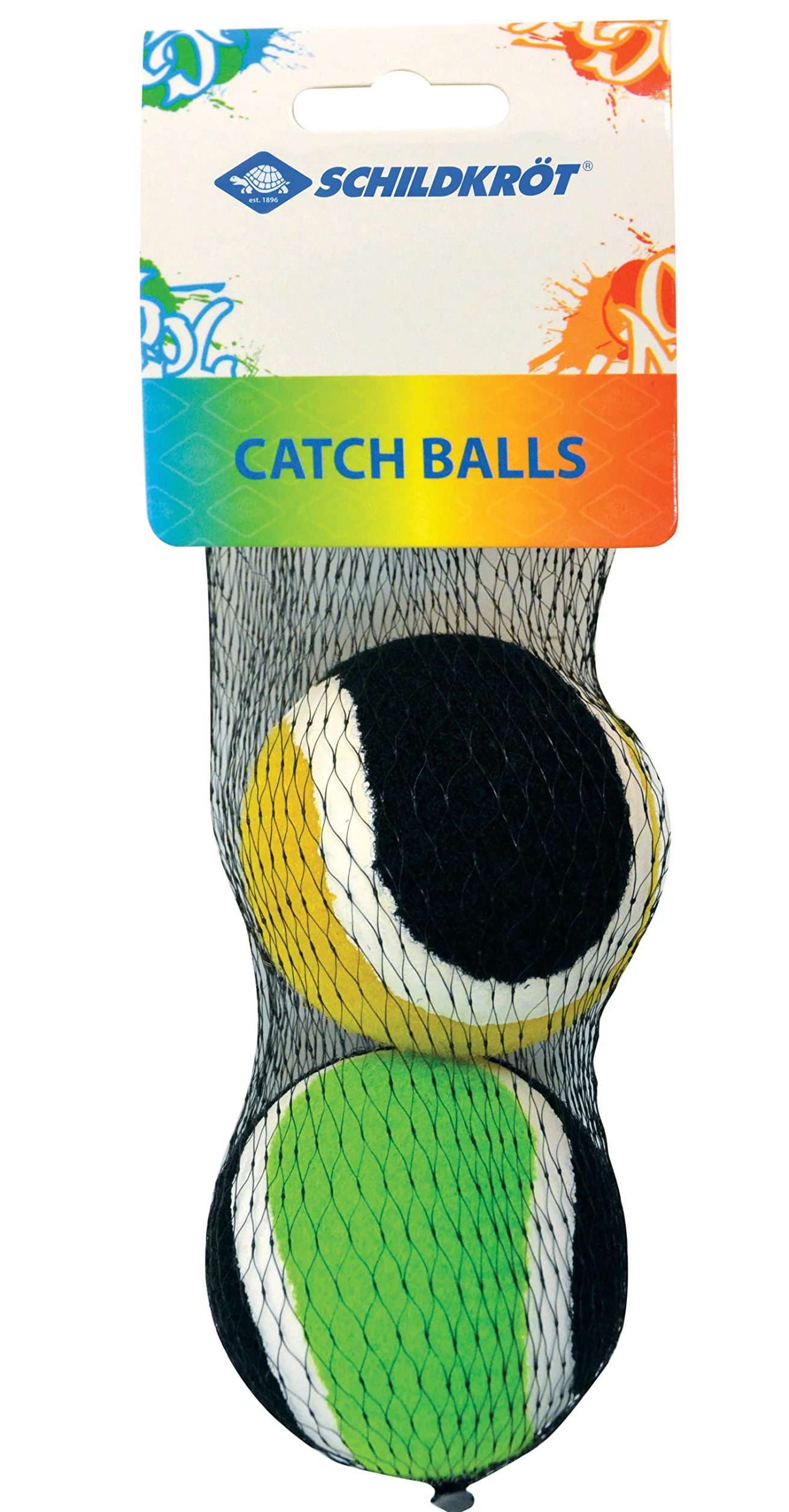 Schildkröt Fun Sports Balles de Remplacement Velcro 2 Pièces Lot, Vert Jaune, Diamètre 6,25 cm