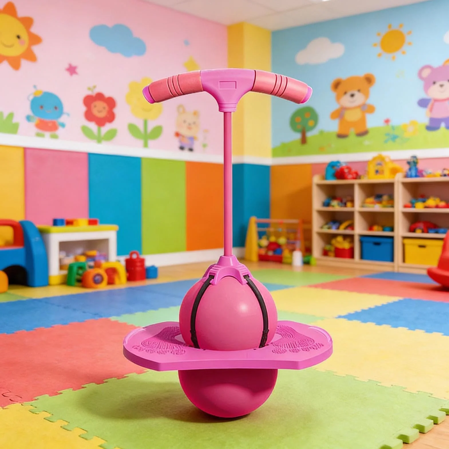 Ballon sauteur pour enfants avec poignée d'équilibre intérieur extérieur