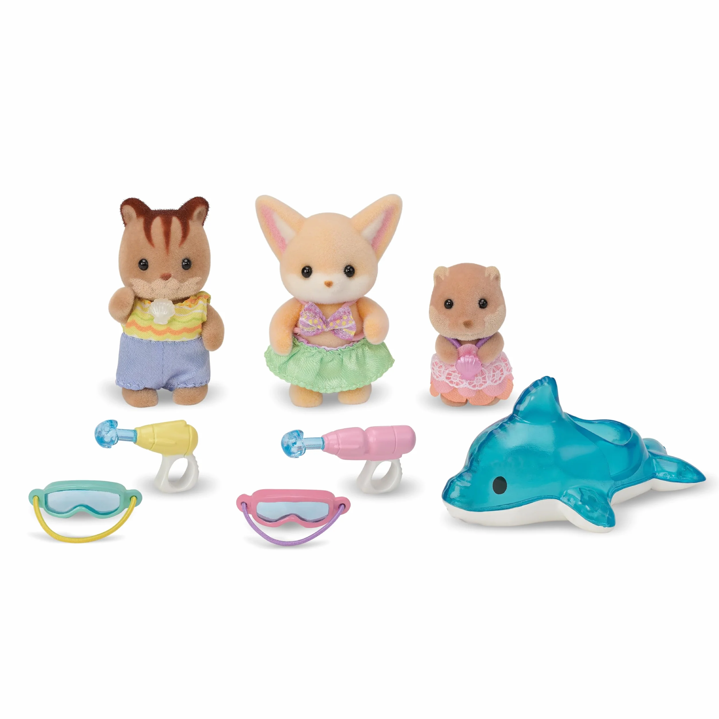 Sylvanian Families Le Trio des bébés à la Piscine 5749 Figurines Prêt-à-Jouer Mini Poupées