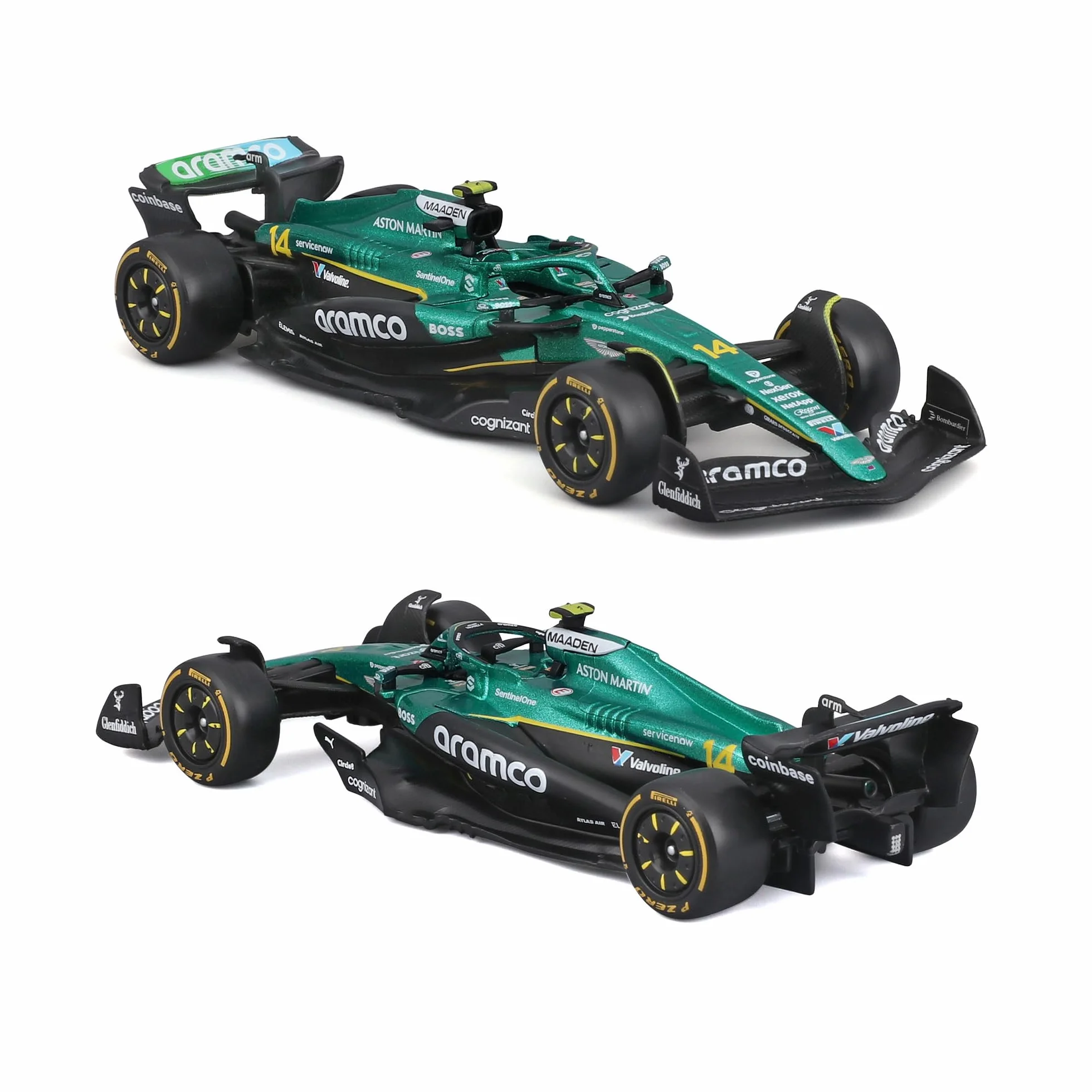 Bburago F1 Aston Martin AMR25 2025 #14 Alonso Voiture Diecast Échelle 1:43 Réplique Officielle
