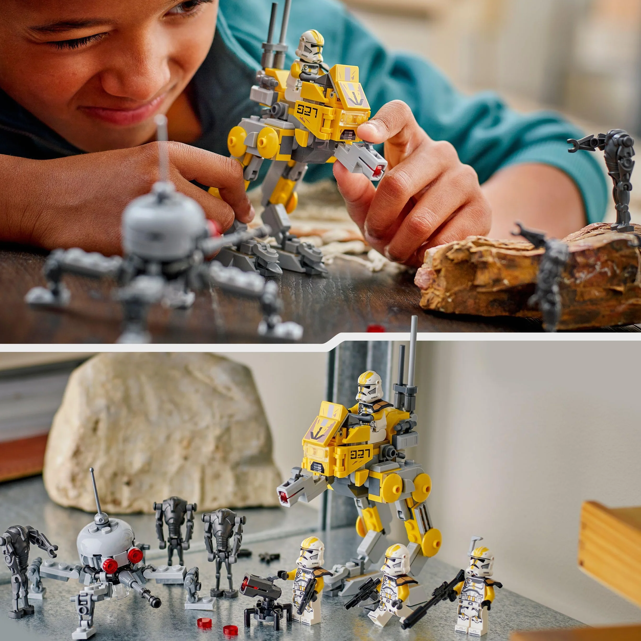 LEGO Star Wars 75431 La Revanche des Sith Pack de Combat du 327ème Corps d'Armée - 4 Minifigurines, 3 Droïdes de Combat & 1 AT-RT
