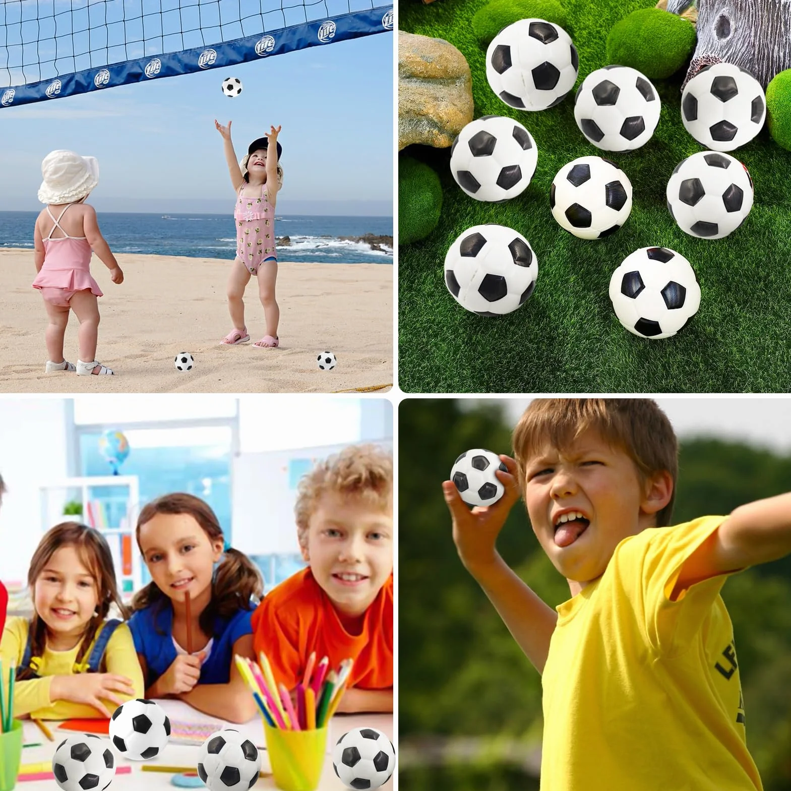 Mini Ballon Football 12 Pièces, Balles en Mousse Anti Stress, Softball Football