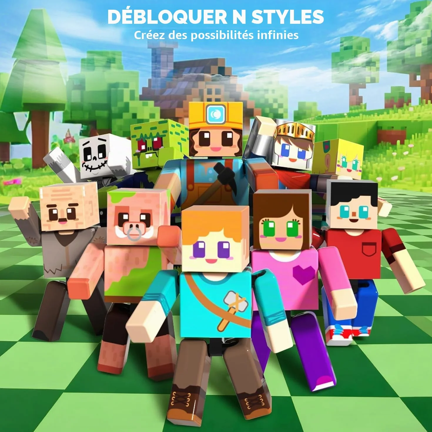 Blocs de Construction Magnétiques Set de 20 - Figurine Magnétique Créative Éducative - Jeu de Rôle Cubique Enfants 6+ - Jouet Voyage STEM Cadeau Anniversaire