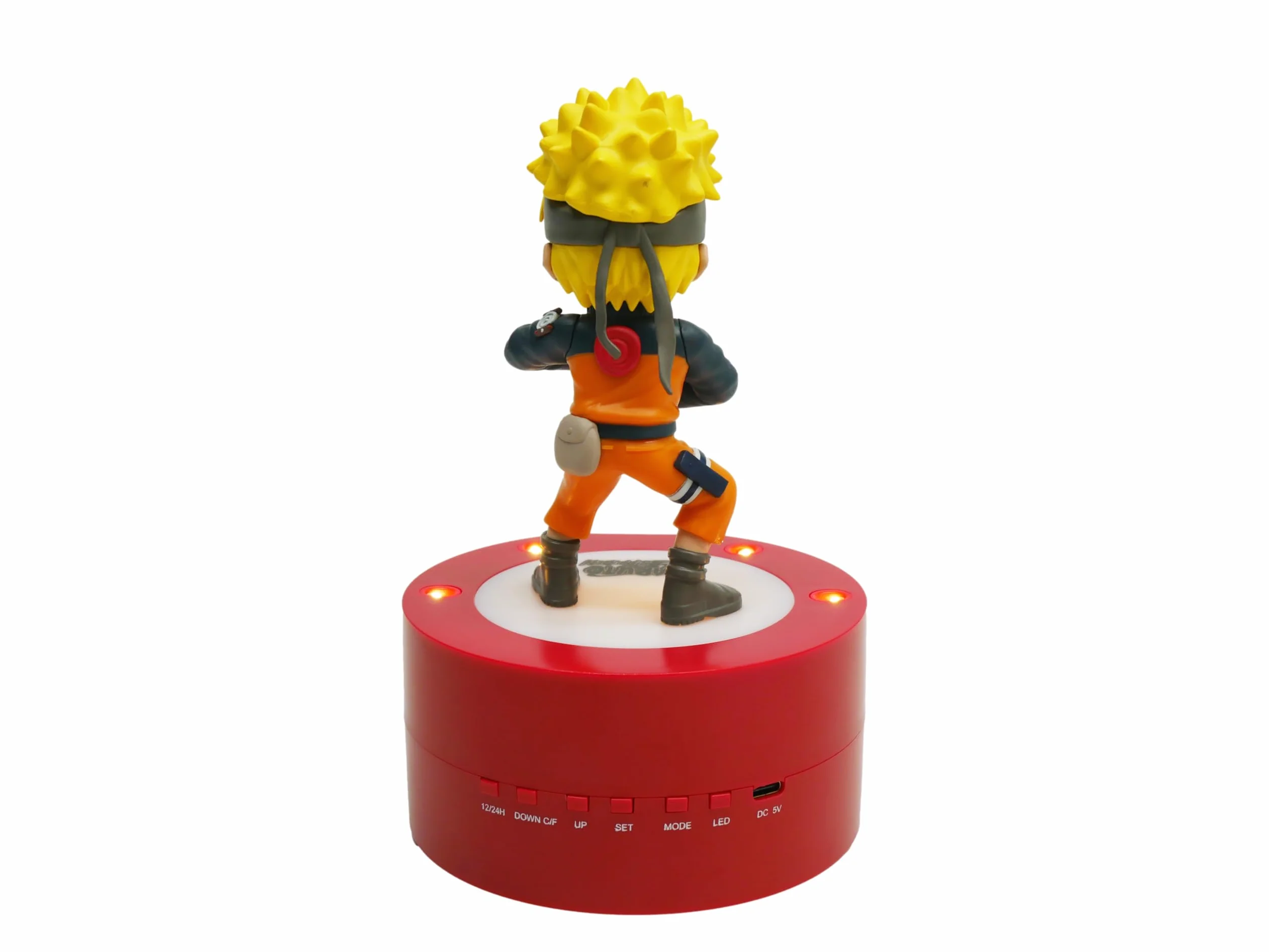 Réveil Lumineux Naruto Shippuden 18 cm - Noire Orange Jaune - Fonctionne 3 x AAA/Secteur - Câble USB Inclus - Bleu - Dès 6 Ans