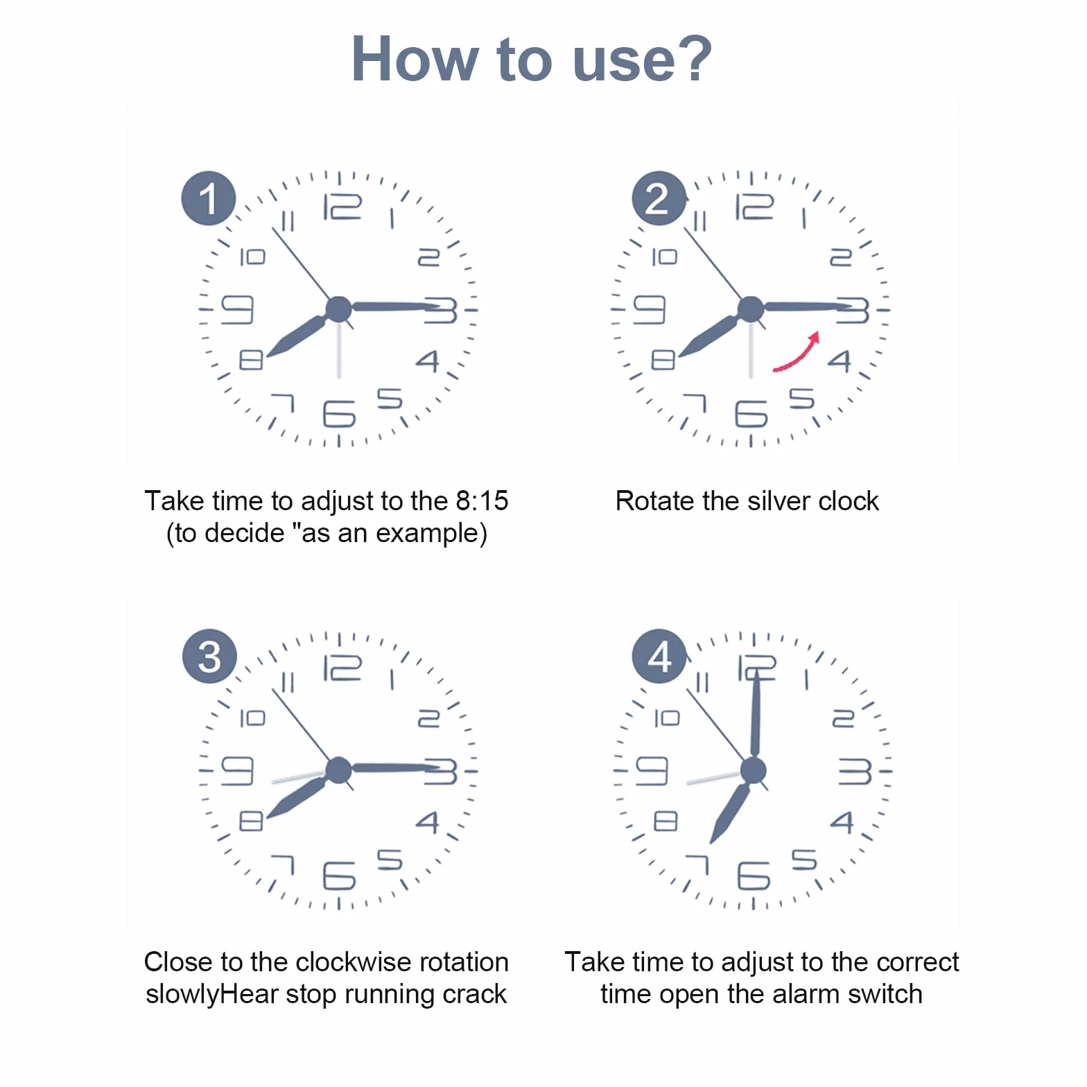 Réveil analogique enfant sans tic-tac éducatif horloge quartz alarme puissante veilleuse piles rose