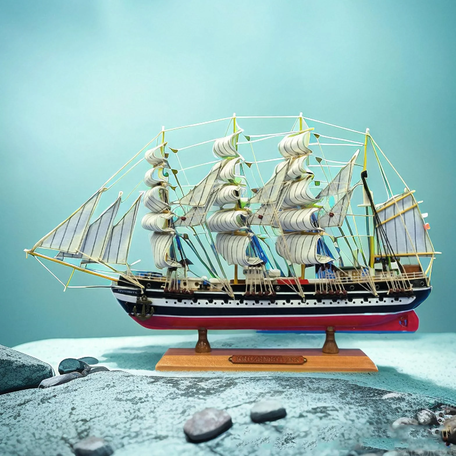 YLME Modèle De Voilier Bateau Artisanal en Bois Massif De Simulation Modèle De Voilier en Bois Méditerranéen Modèle De Voilier en Bois Léger Et Luxueux Modèle De Voilier en Bois,B