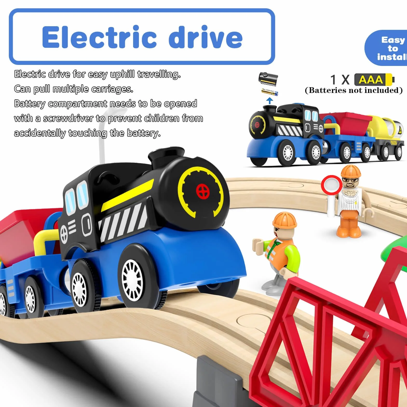 Train de Locomotives à Piles Compatible avec Thomas Brio Jouet Enfant 3-8 Ans