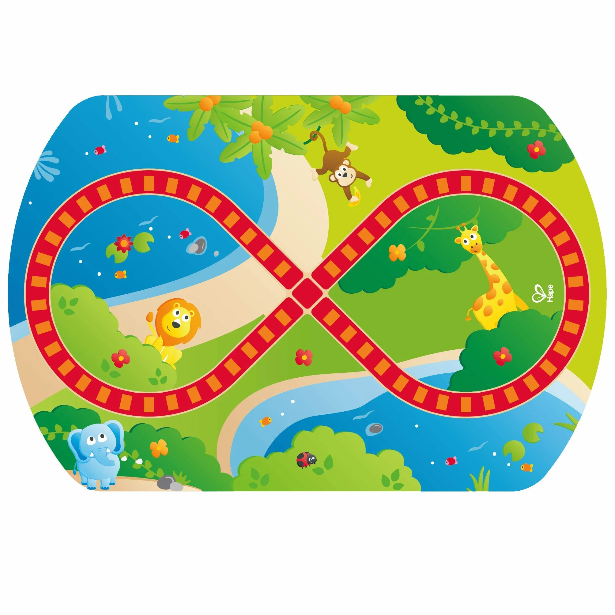 Hape Table d'Activité Bébé en Bois - Centre d'Activité avec Labyrinthe Boulier et Train - Jeu d'Éveil Motricité