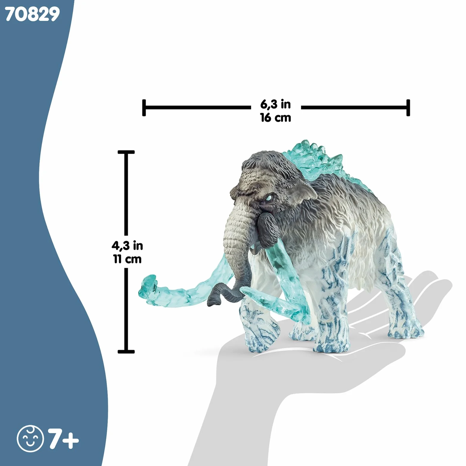 Schleich ELDRADOR Creatures Mammouth de Glace 70829 Figurine Monstre avec défenses Mobiles 9 x 16 x 11 cm