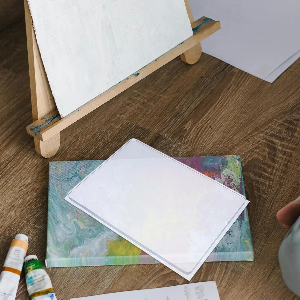 NUOBESTY Plaque d'impression en Gel 18x13cm Réutilisable pour Enfants Outils de Dessin Souples et Flexibles Monotypie Peinture