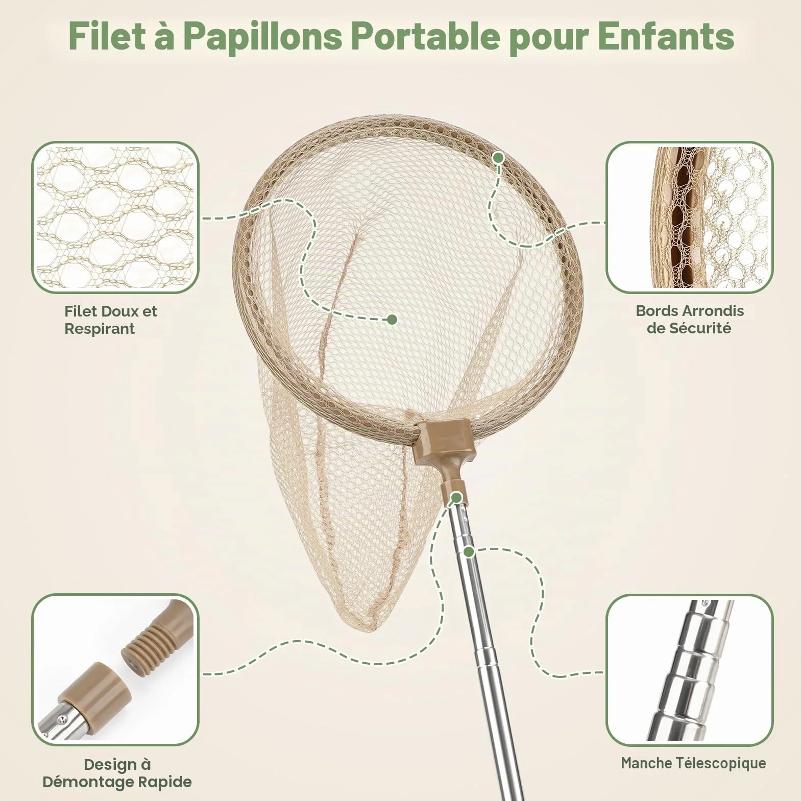 Dreamon Kit de Chasse aux Insectes pour Enfants – Coffret Exploration Nature avec Cage en Bois