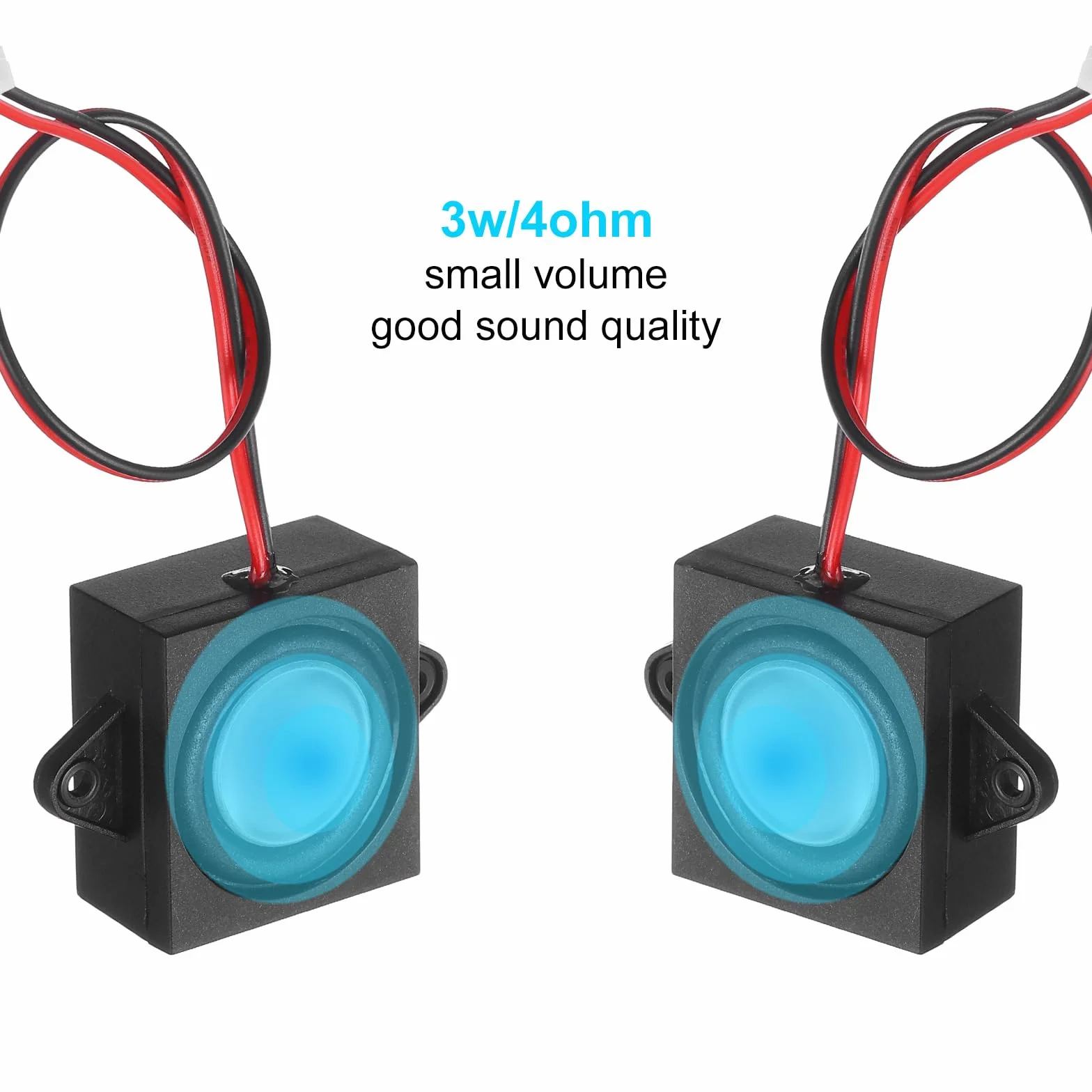 QUARKZMAN 2Pcs Haut-Parleurs 3W 4 Ohms Mini Haut-Parleur avec Jst-Ph2.0 Interface