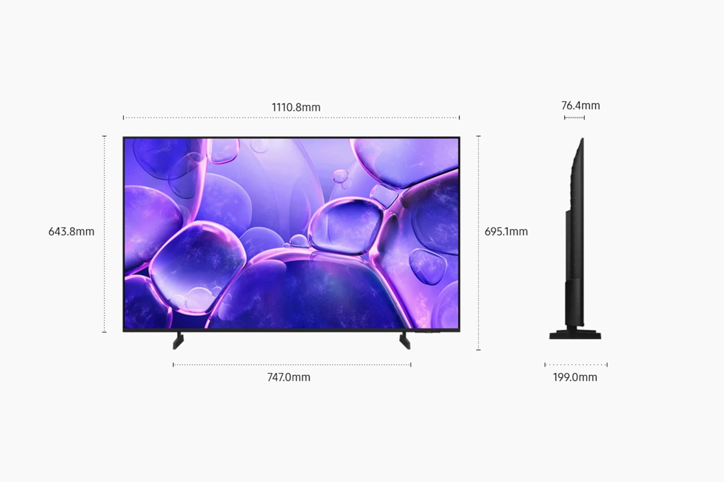 Samsung TV 50 Pouces Crystal UHD 50U8075F 4K Smart TV, Bluetooth, WiFi, HDR