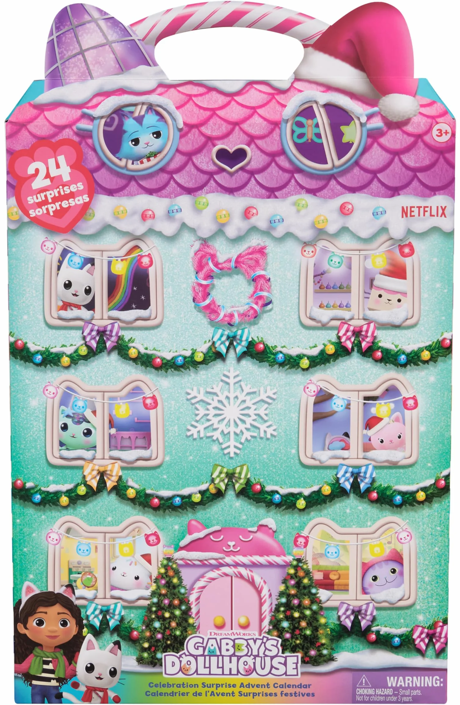 Gabby et la Maison Magique Calendrier de l’Avent 2024 Noël 24 Surprises Figurines Accessoires Jouet Enfant 3 Ans+