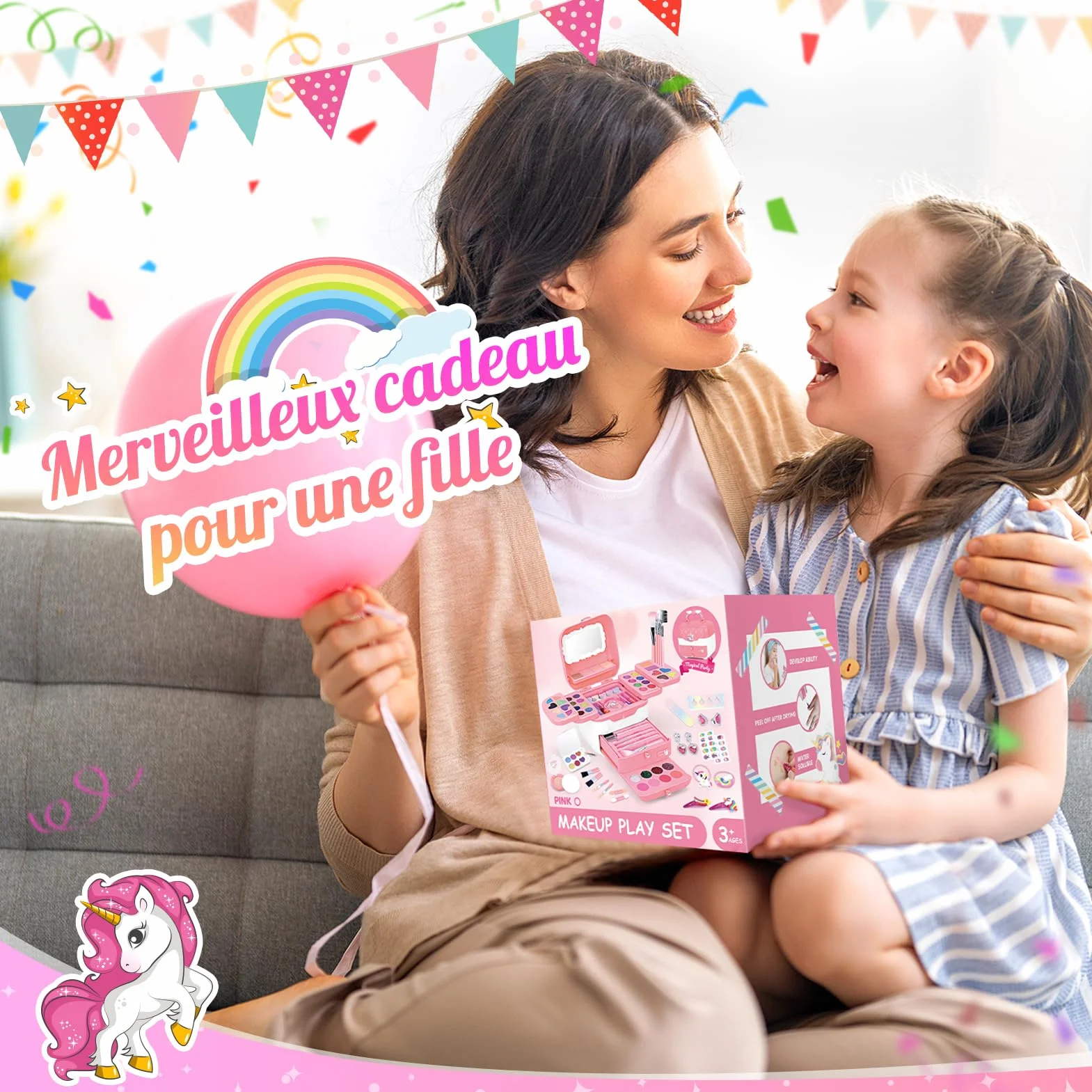 Hapikids Maquillage Enfant Licorne Cadeau Fille 3-10 Ans Jouet