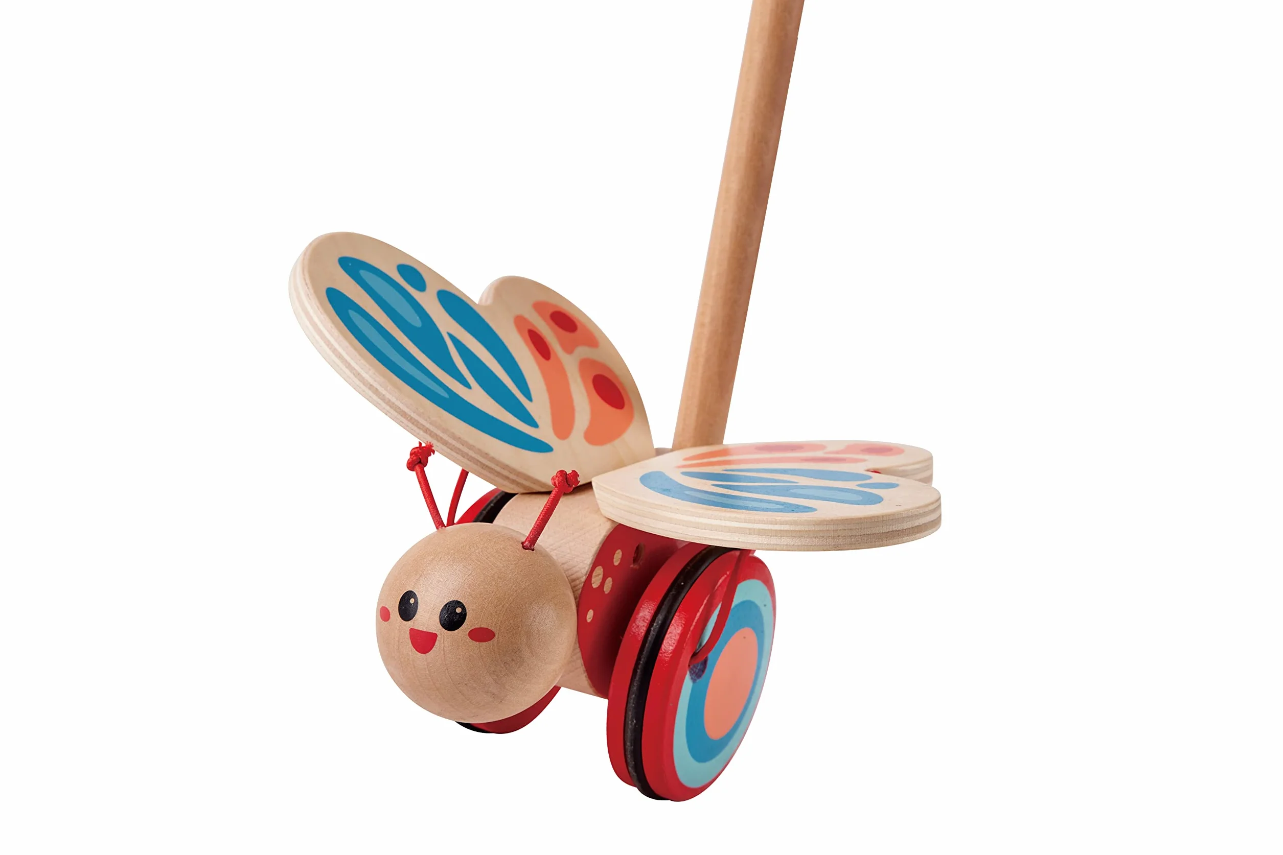 Hape Papillon Jouet en Bois Enfant 1 an et Plus - Jouet à Tirer, Bâton à Pousser