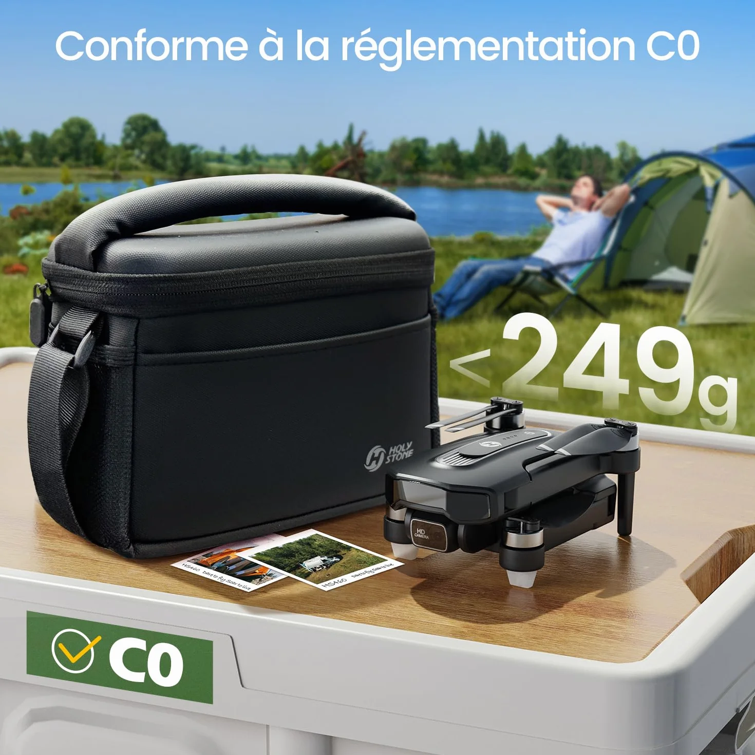 Holy Stone Drone GPS avec caméra 4K pour débutants, HS460 drone pliable avec 26 min d’autonomie, moteur sans balais, Follow Me, retour automatique, transmission FPV 5G, moins de 249 g