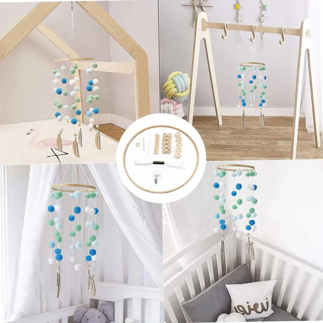 Kit de cadre mobile en bois pour carillon à vent avec perles