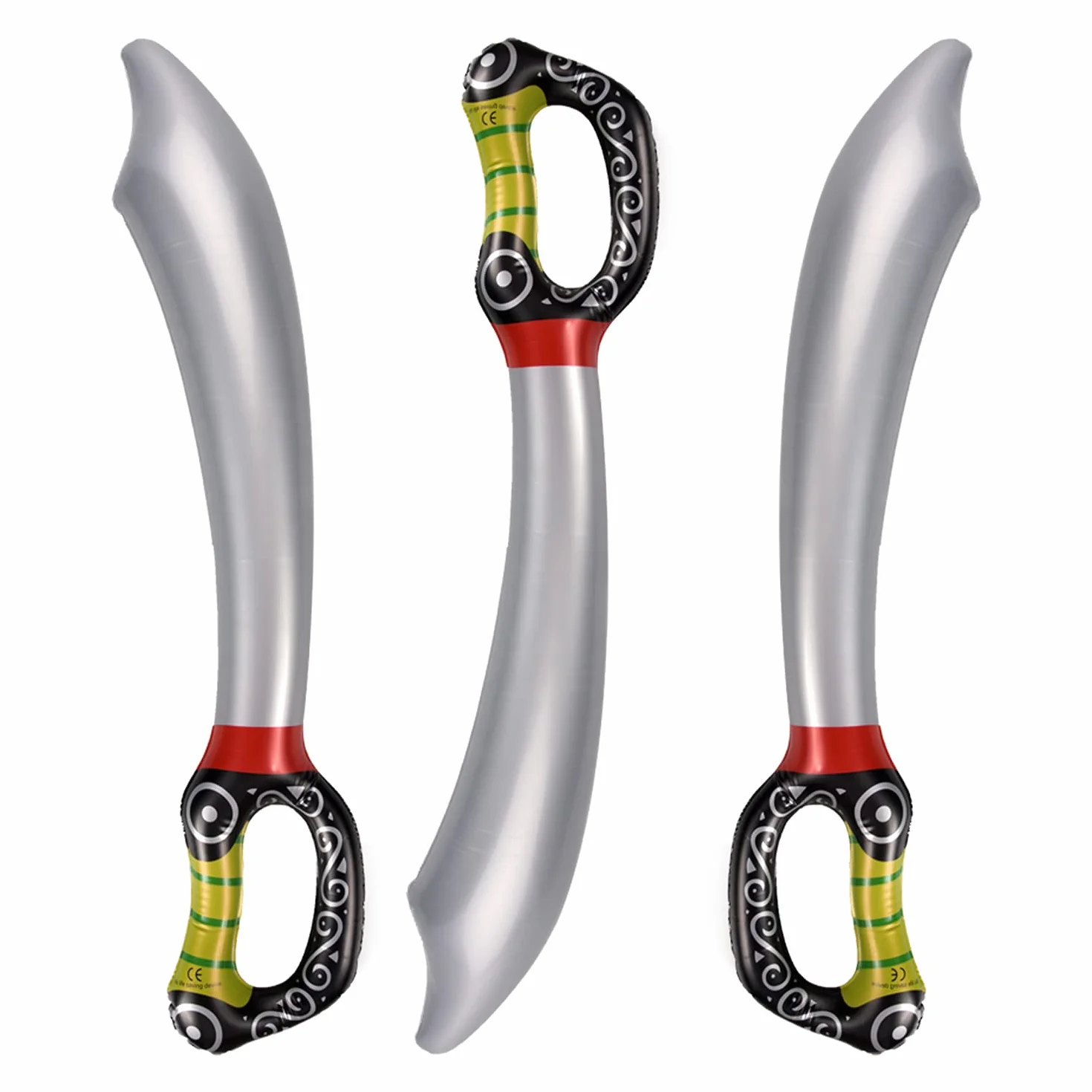Lot de 3 épées de pirates gonflables 60 cm - Accessoires de fête et cosplay