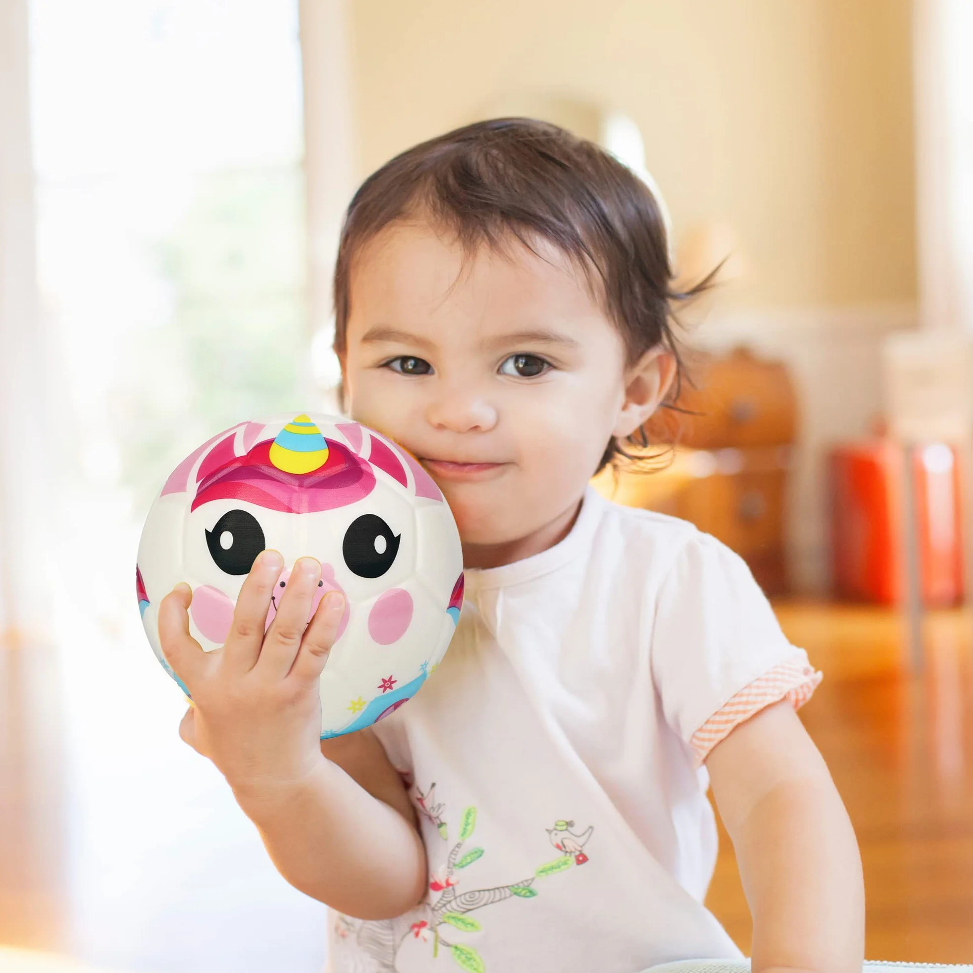 BORPEIN Mini-ballon de football en mousse douce avec motif animaux forêt pour enfants 15,2 cm
