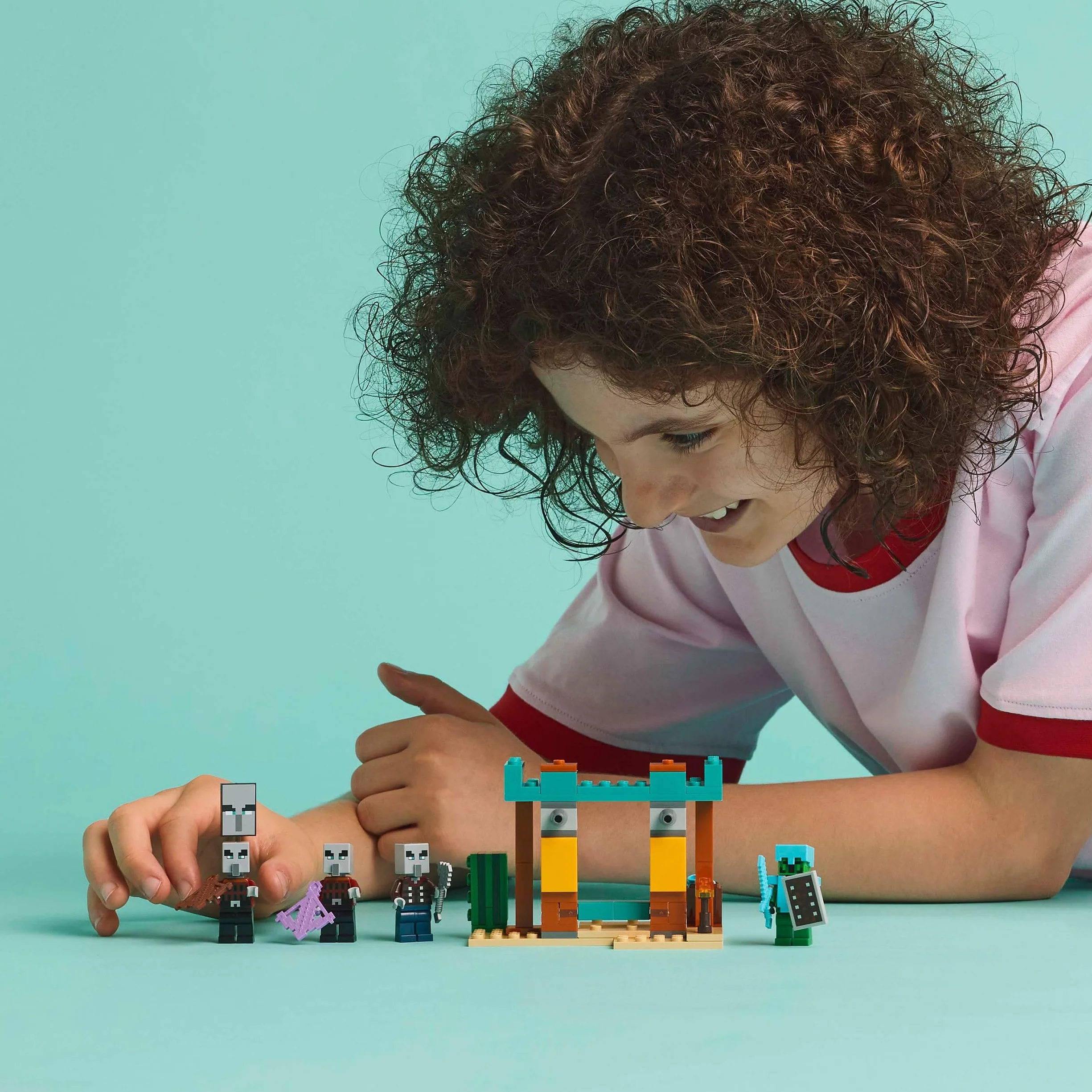 LEGO Minecraft La Patrouille d’Illageois du Désert 21267 Jouet de Construction Figurines Pillard Vindicateur Chevalier Cactus Cadeau 7 Ans