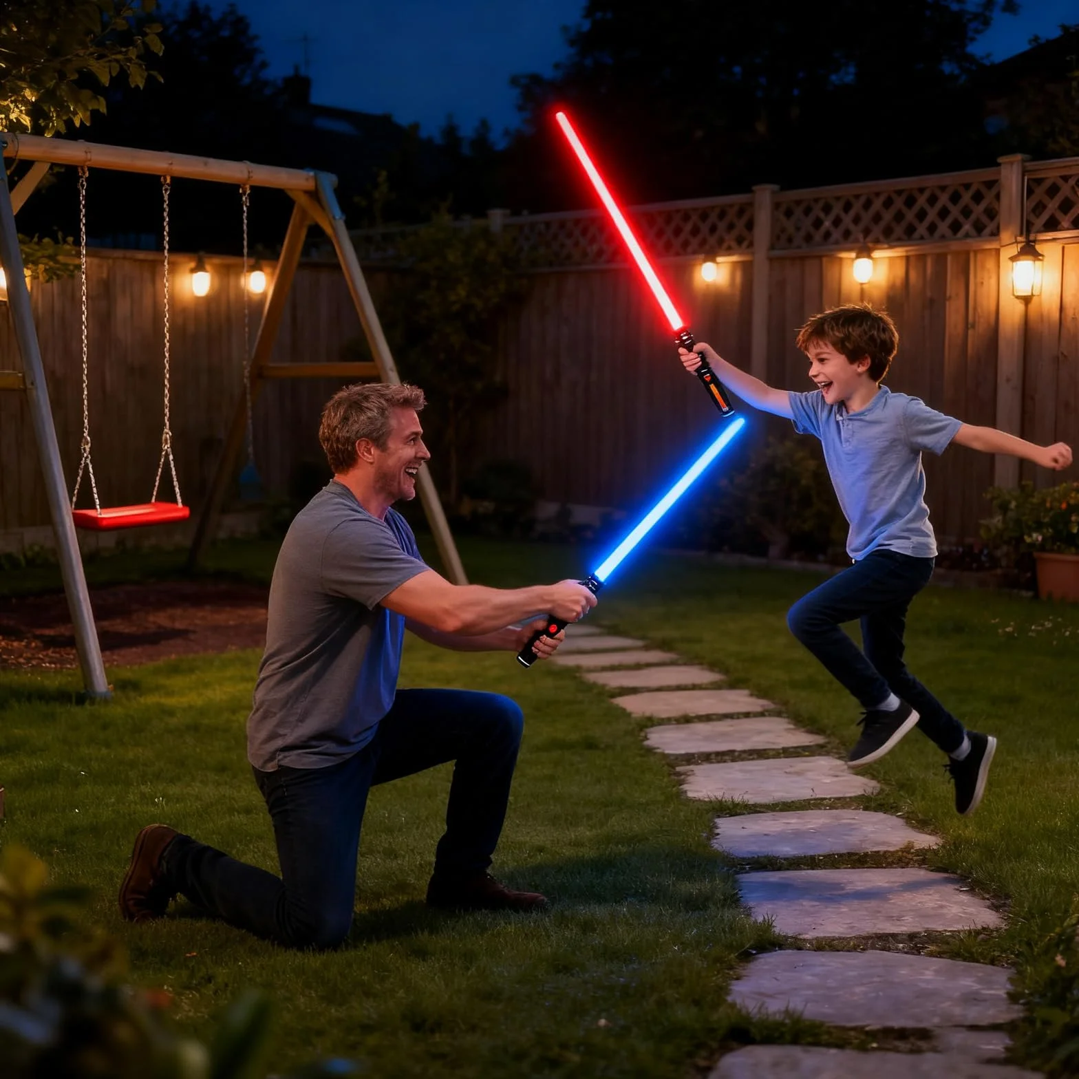 Sabres Lumineux Lot de 3 avec Son FX et Capteurs de Mouvement Épée Éclairée Poignée Extensible Enfants Halloween