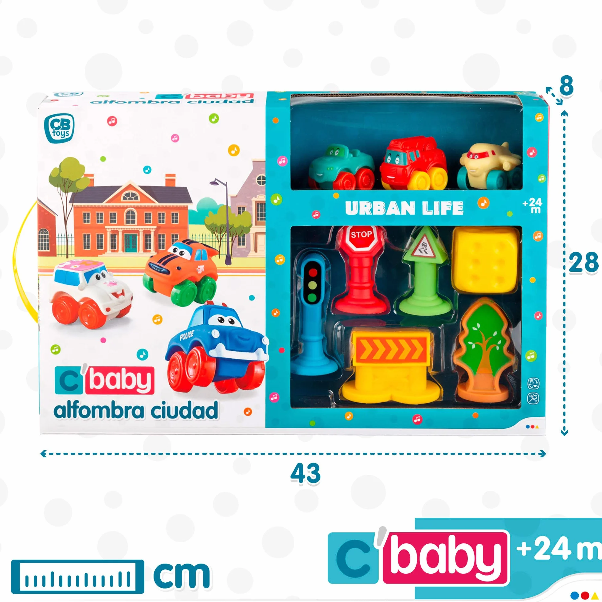 ColorBaby Tapis de circuit de voitures pour enfants avec accessoires souples