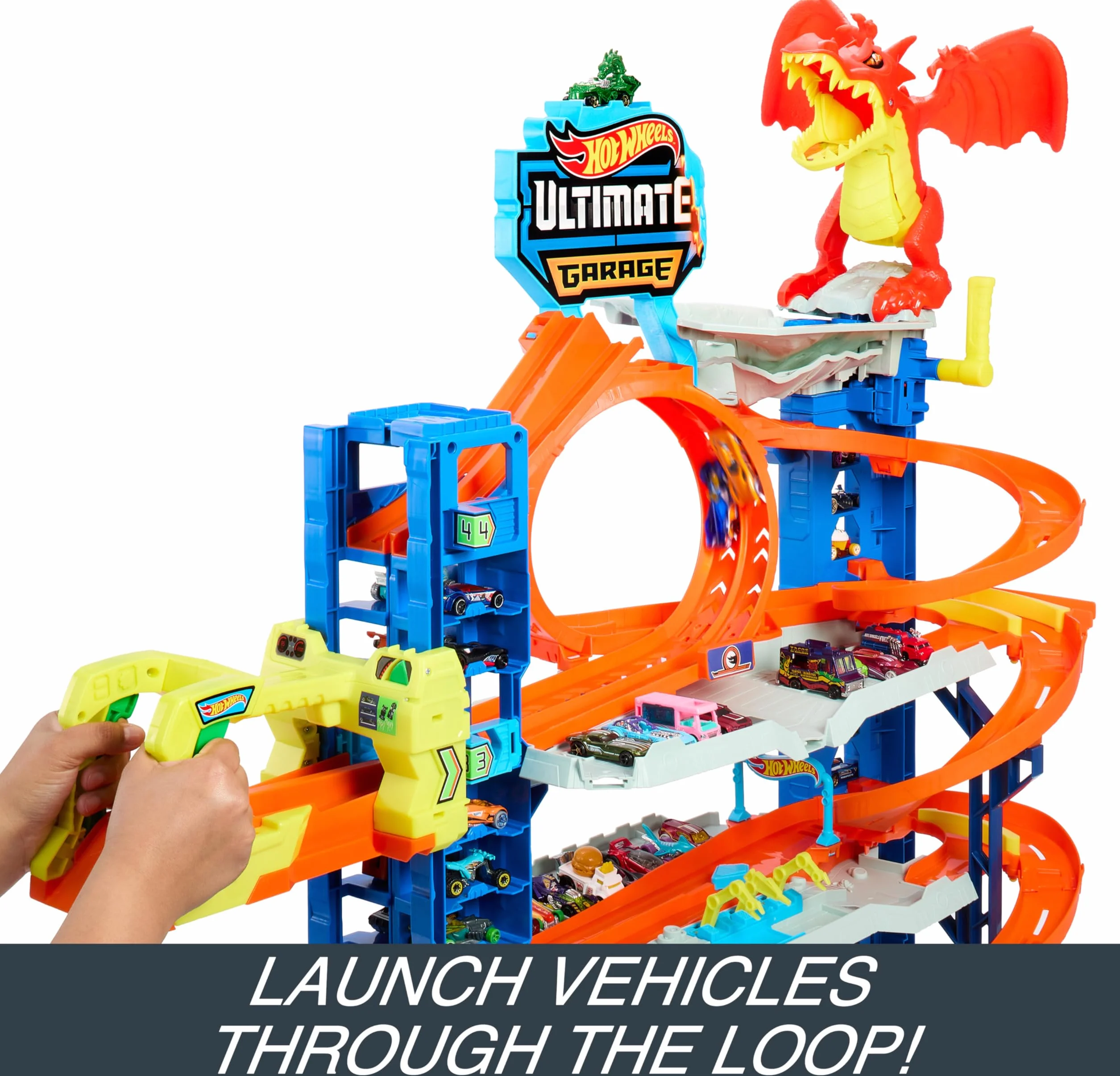 Hot Wheels Let's Race Netflix City Garage Ultime Coffret Jeu Construction 2 Voitures Rangement 50+ Voitures Échelle 1:64 4 Niveaux 5 Ans+