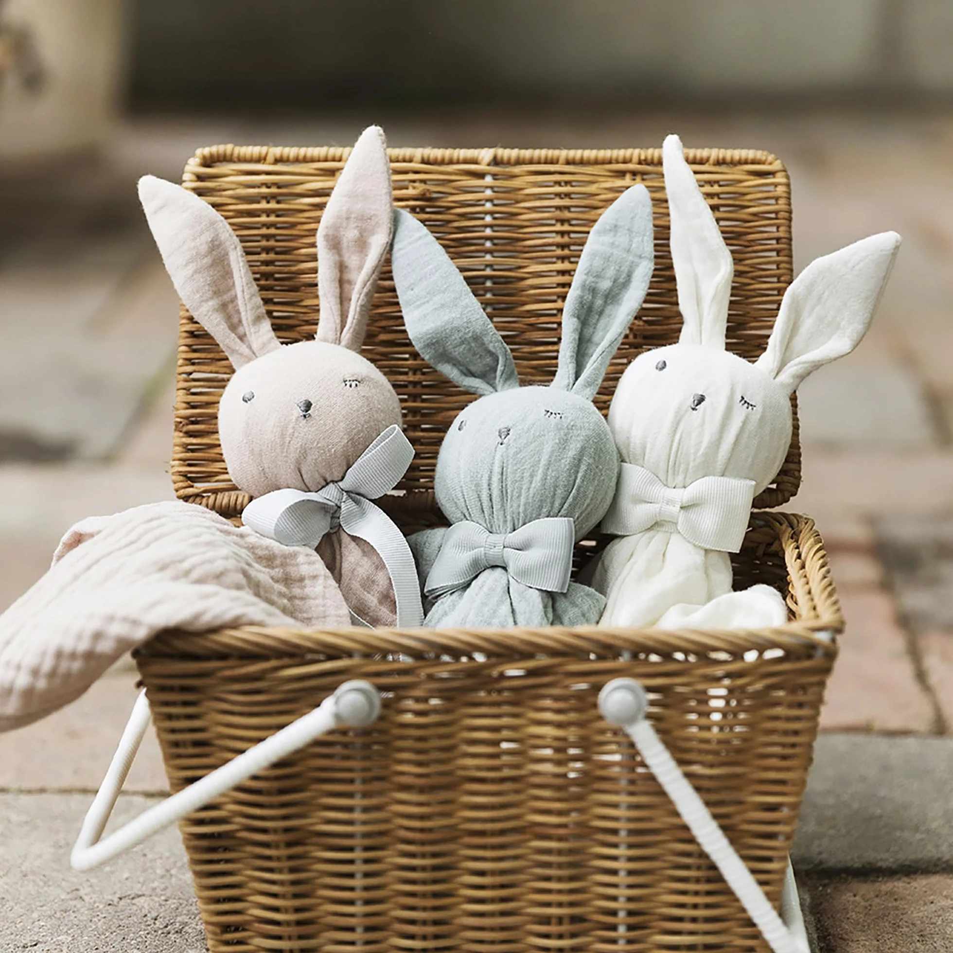 Elodie Details Doudou Lapin Mouchoir 51 x 51 cm 100% Coton Bio Oeko-Tex Bermuda Blue