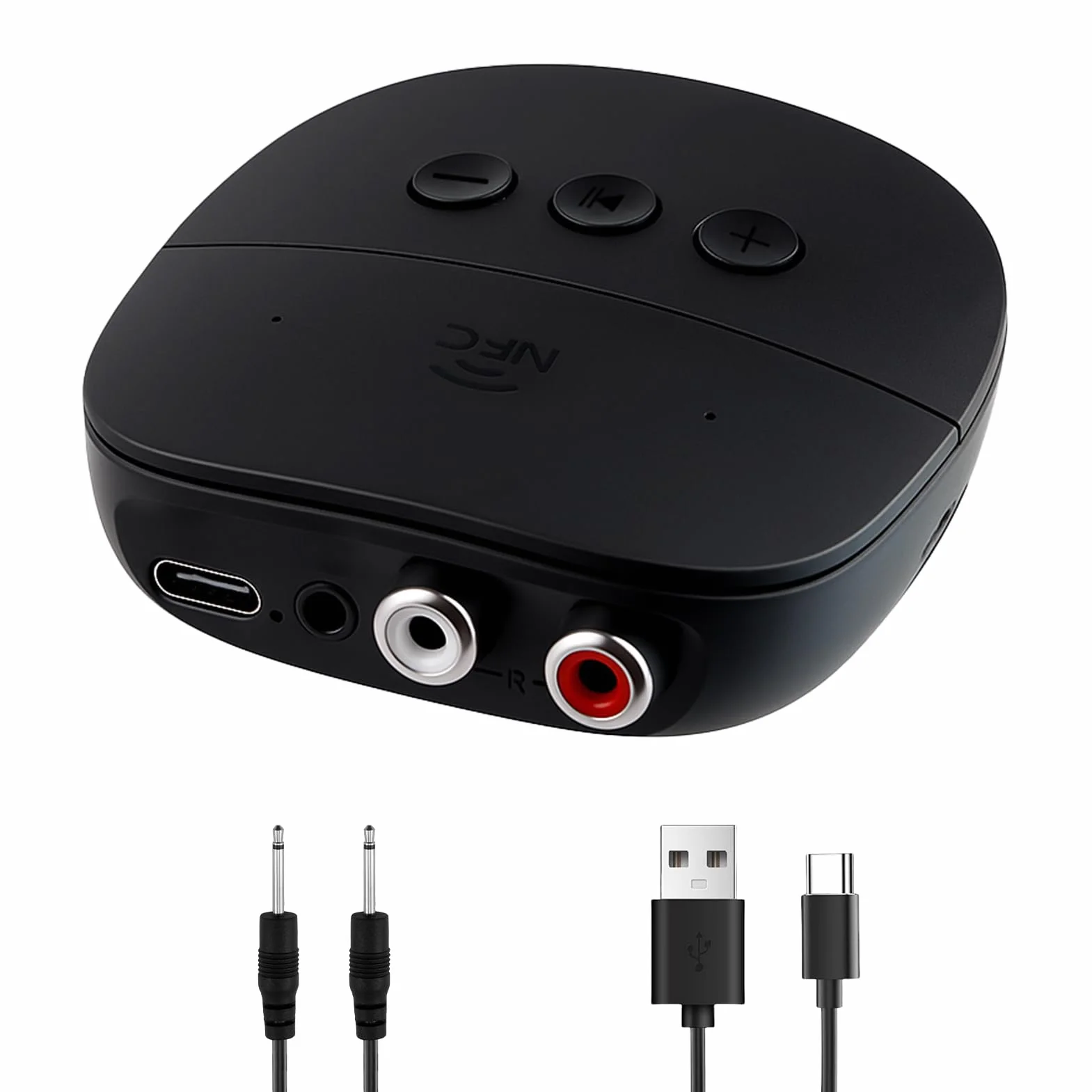 Récepteur Bluetooth 5.2 Adaptateur Audio Jack 3.5 mm RCA NFC pour Système Stéréo Haut-Parleurs