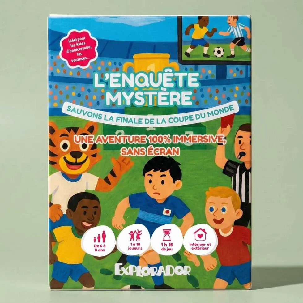 Kit Chasse au Trésor & Enquête Sauvons la Finale de la Coupe du Monde (6-8 Ans) Jeu Audio Physique sans Écran