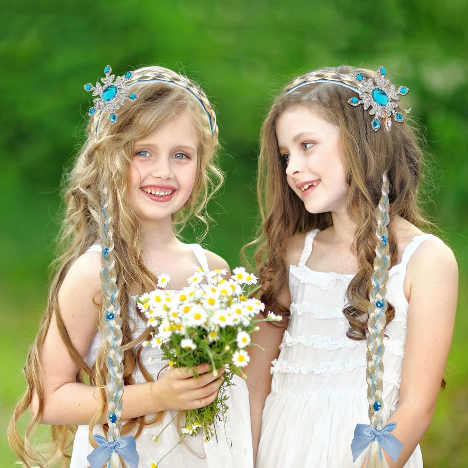 Perruque Enfant Fille Bandeau Tressé Raiponce, Perruque Blonde Longue Tresse Princesse, Costume Fête