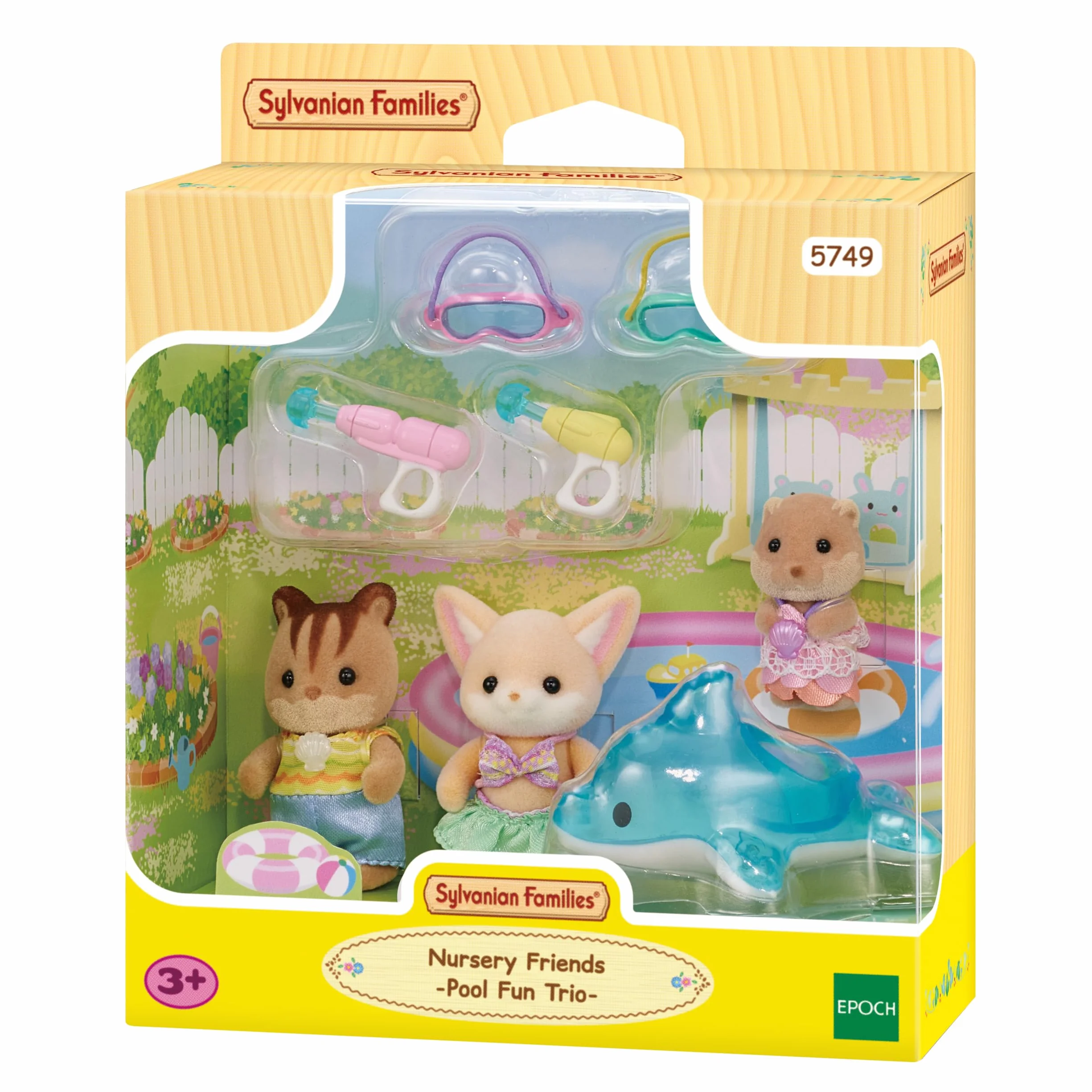 Sylvanian Families Le Trio des bébés à la Piscine 5749 Figurines Prêt-à-Jouer Mini Poupées