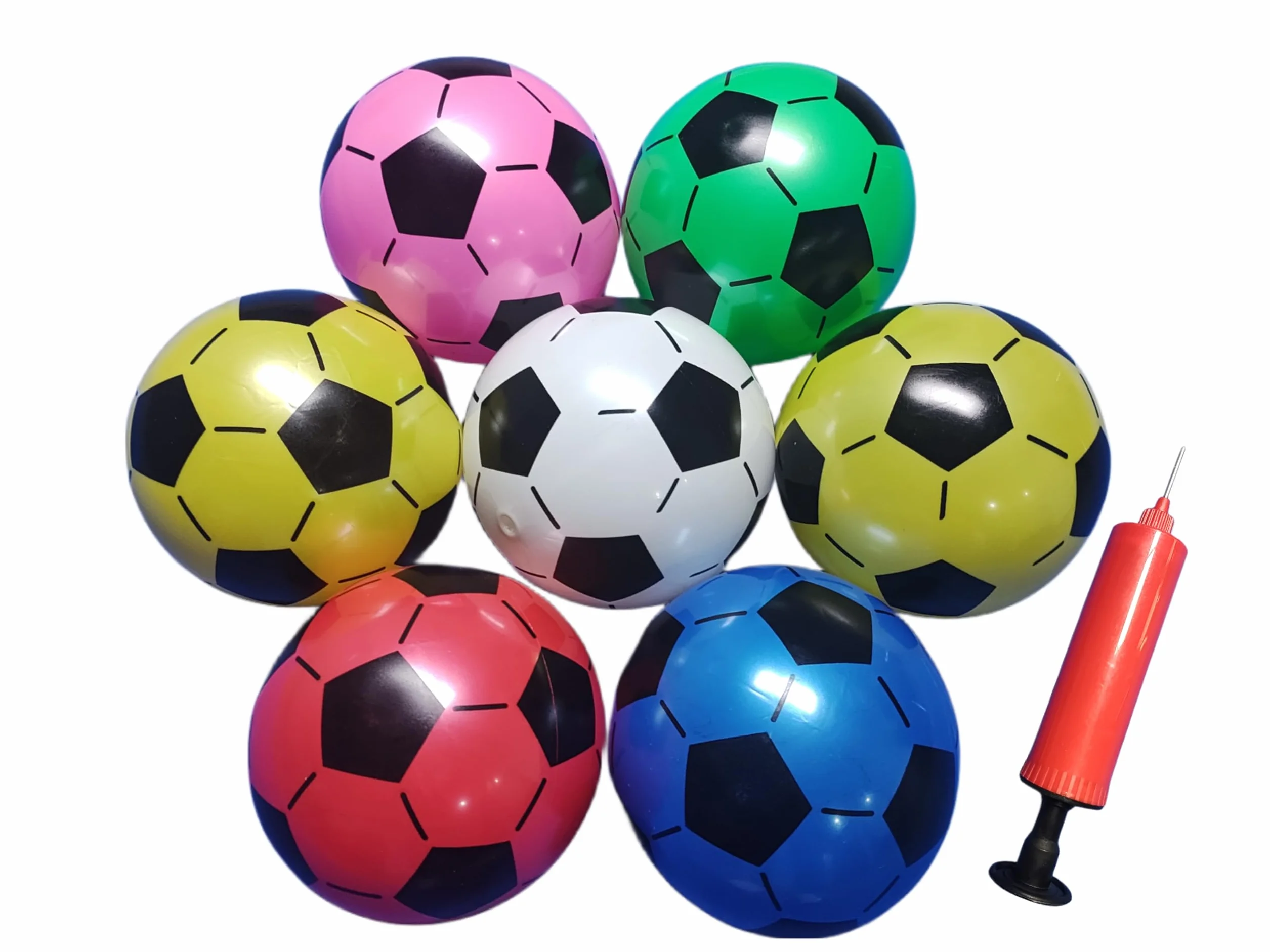 Ballons de football en plastique 20 cm - Lot de 12