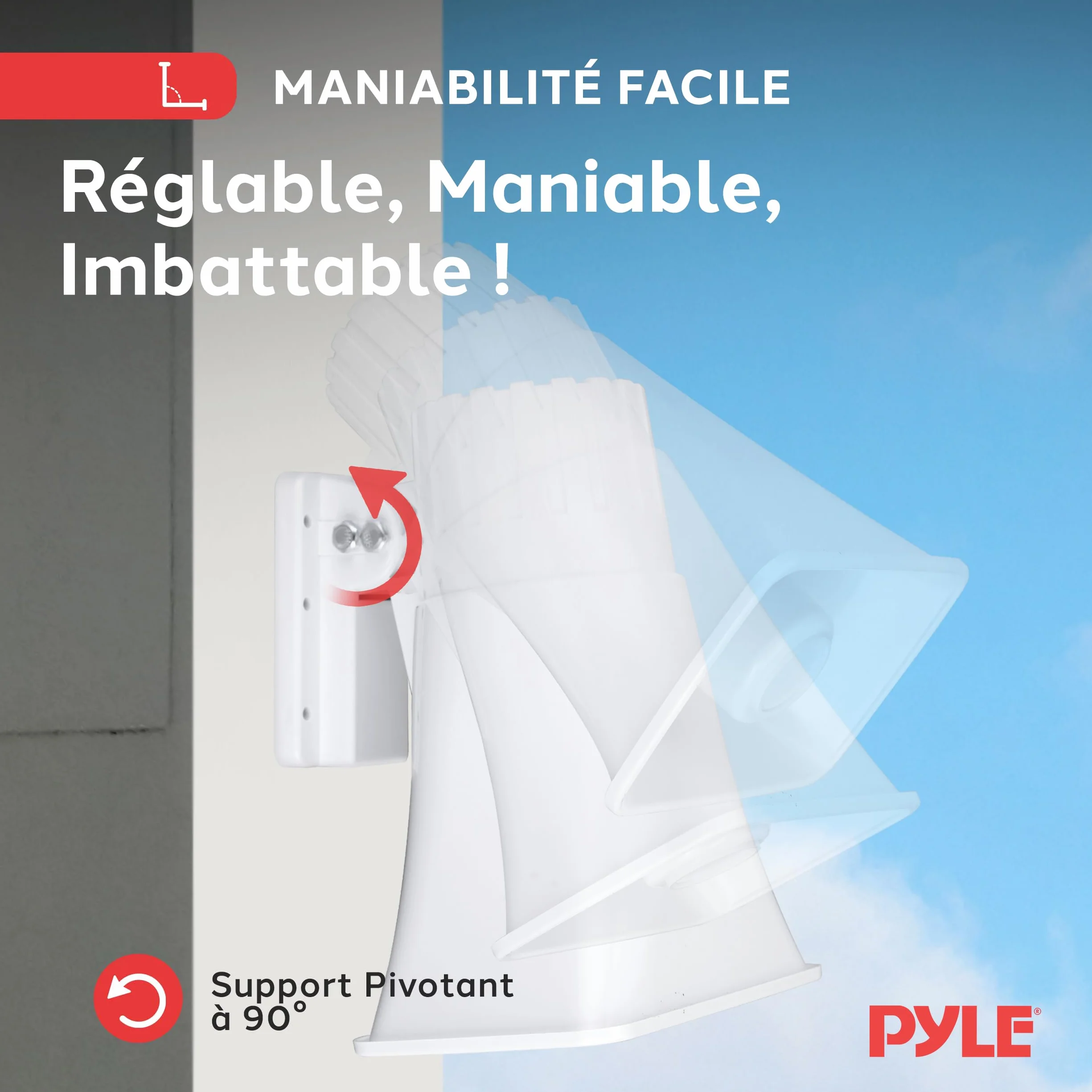 Pyle Haut-Parleur PA 6" 8 Ohms 50 Watts Intérieur/Extérieur Blanc avec Support de Montage