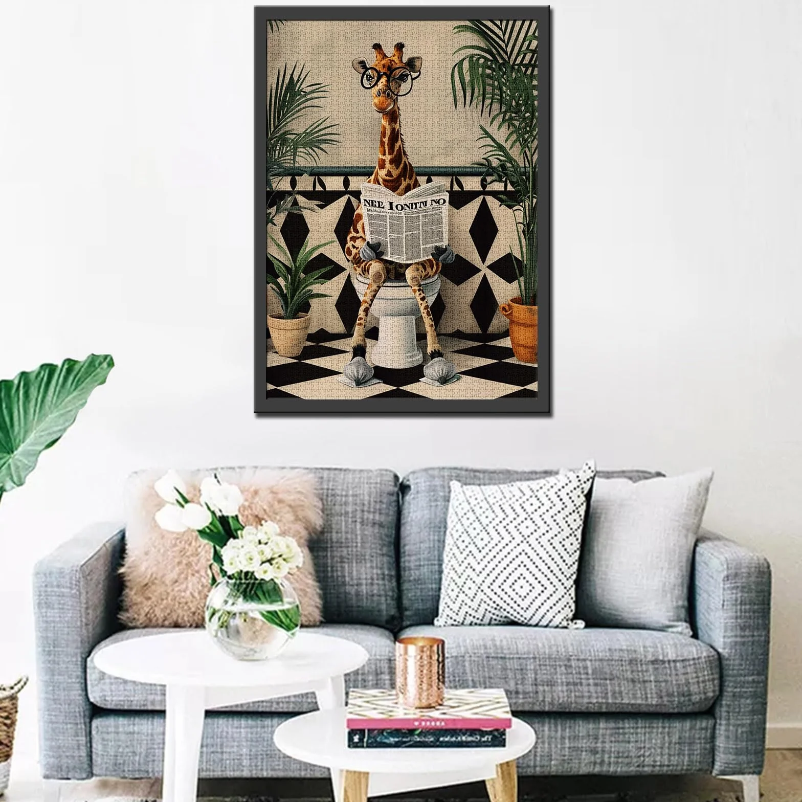 Tucocoo Puzzle 1000 Pièces Girafe Toilettes Art du Bain Nordique Décoration Maison